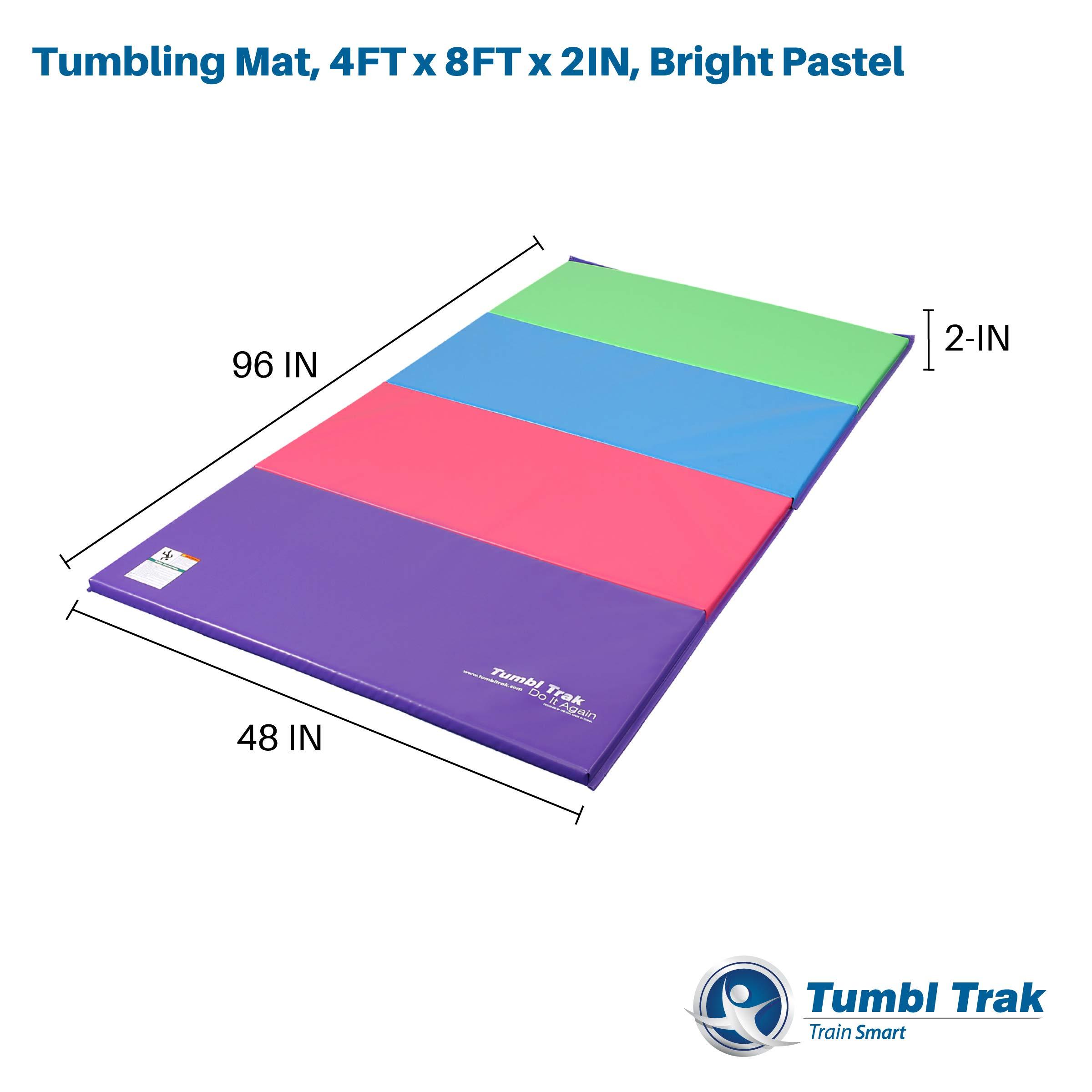 Tumbl Trak Tumbl Trak Addie Gymnastics Training Balance Beam & Tumbling Panel Mat, Bright Pastel, 4 ft x 8 ft x 2 in