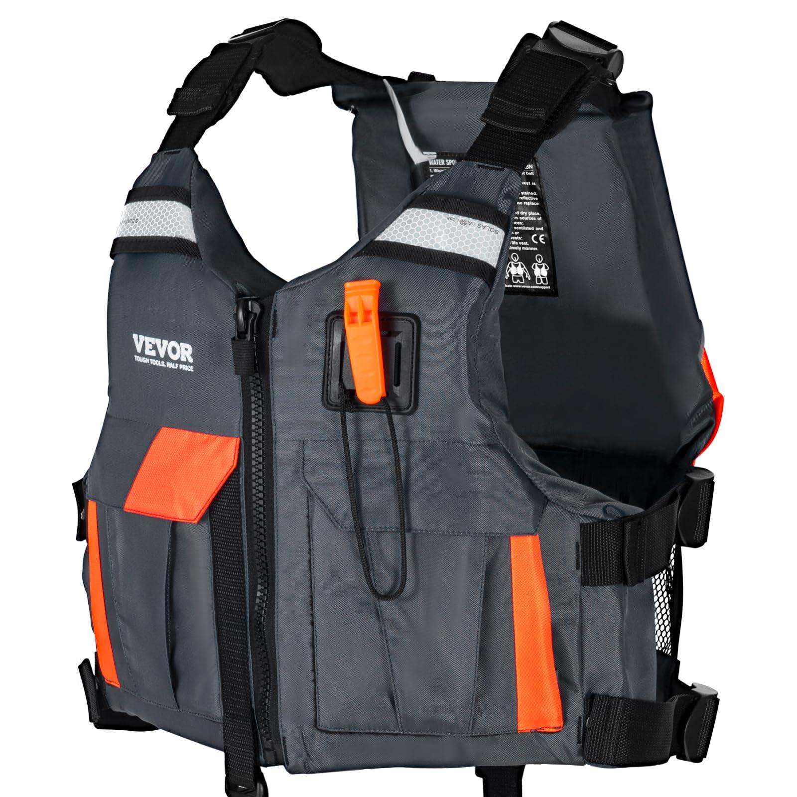 VEVOR VEVOR Life Vest for Watersports (PFD), Life Jacket with Waterproof Nylon & 85N Buoyancy, Life Vest/Jacket for Any Water Activity-Fishing, Kayaking, Surfing and More, Men and Women M