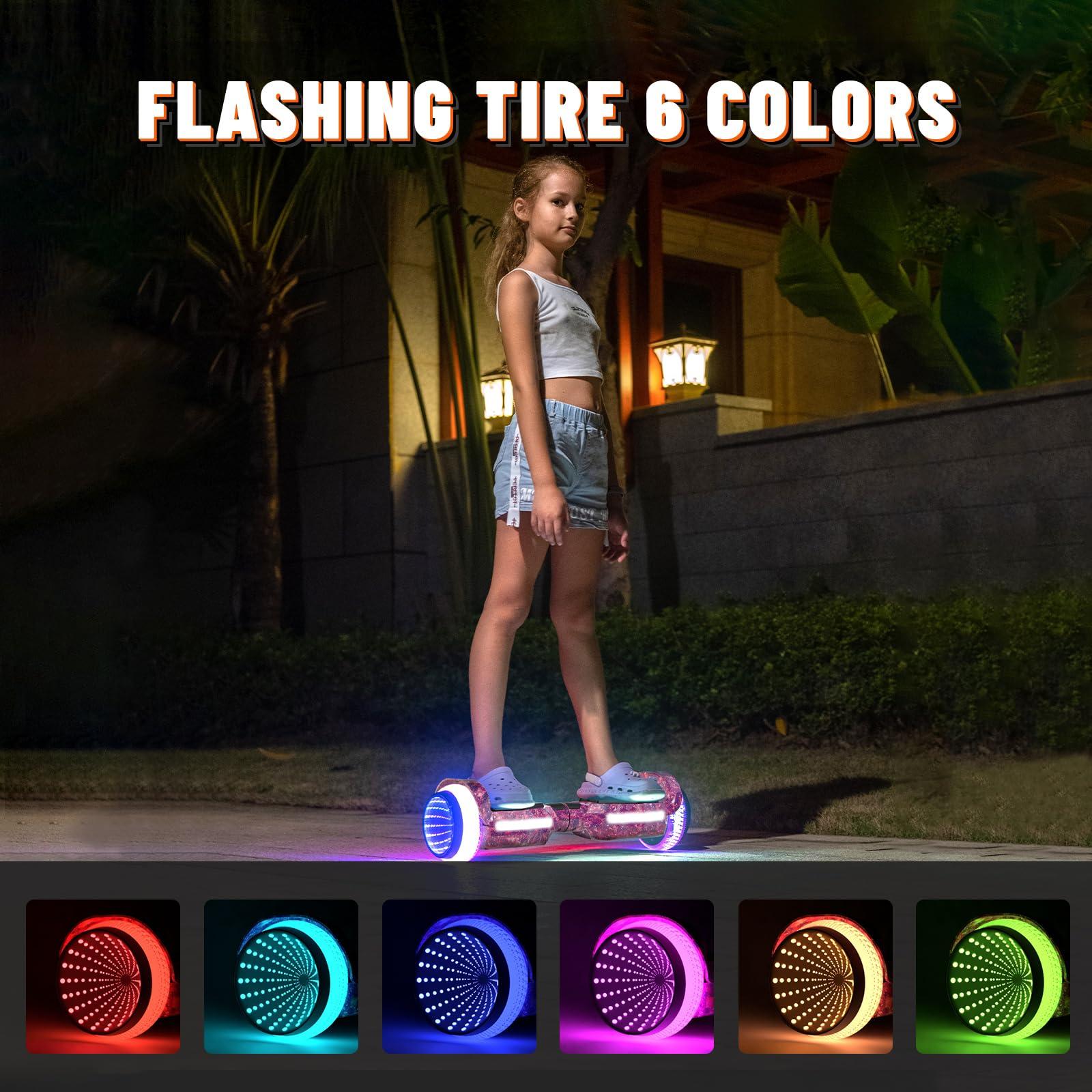 SIMATE SIMATE Scooter, Colorful LED Light-Up Wheels, Bluetooth Speakers and APP, Dual 250W Motors, 8.5 mph Max Speed & 8.5 Miles Max Range, Gifts for Kids Adults Girls Boys