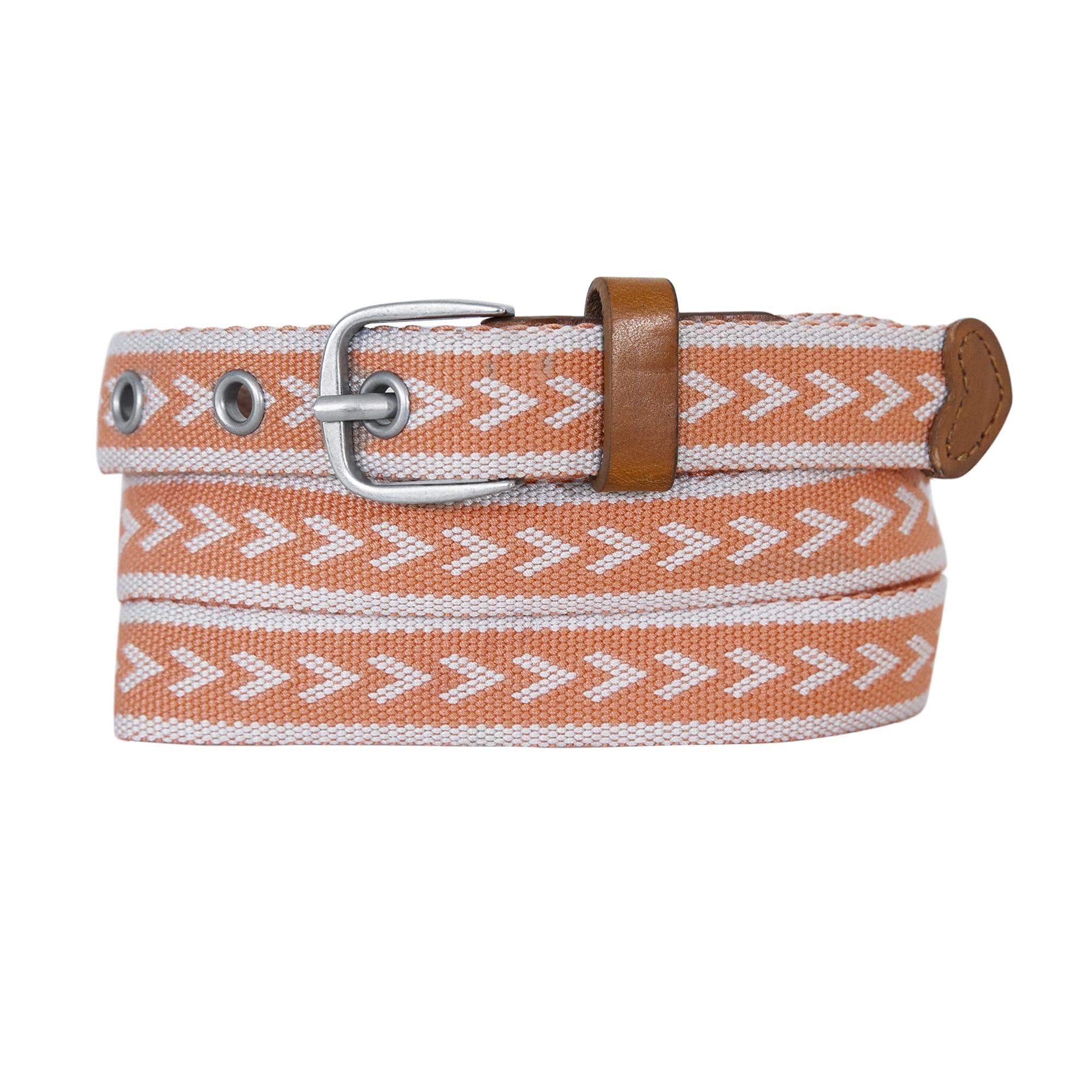 Eddie Bauer Eddie Bauer Women Cascade Grommet Webbing Belt with Metal Buckle, Coral, XX-Large