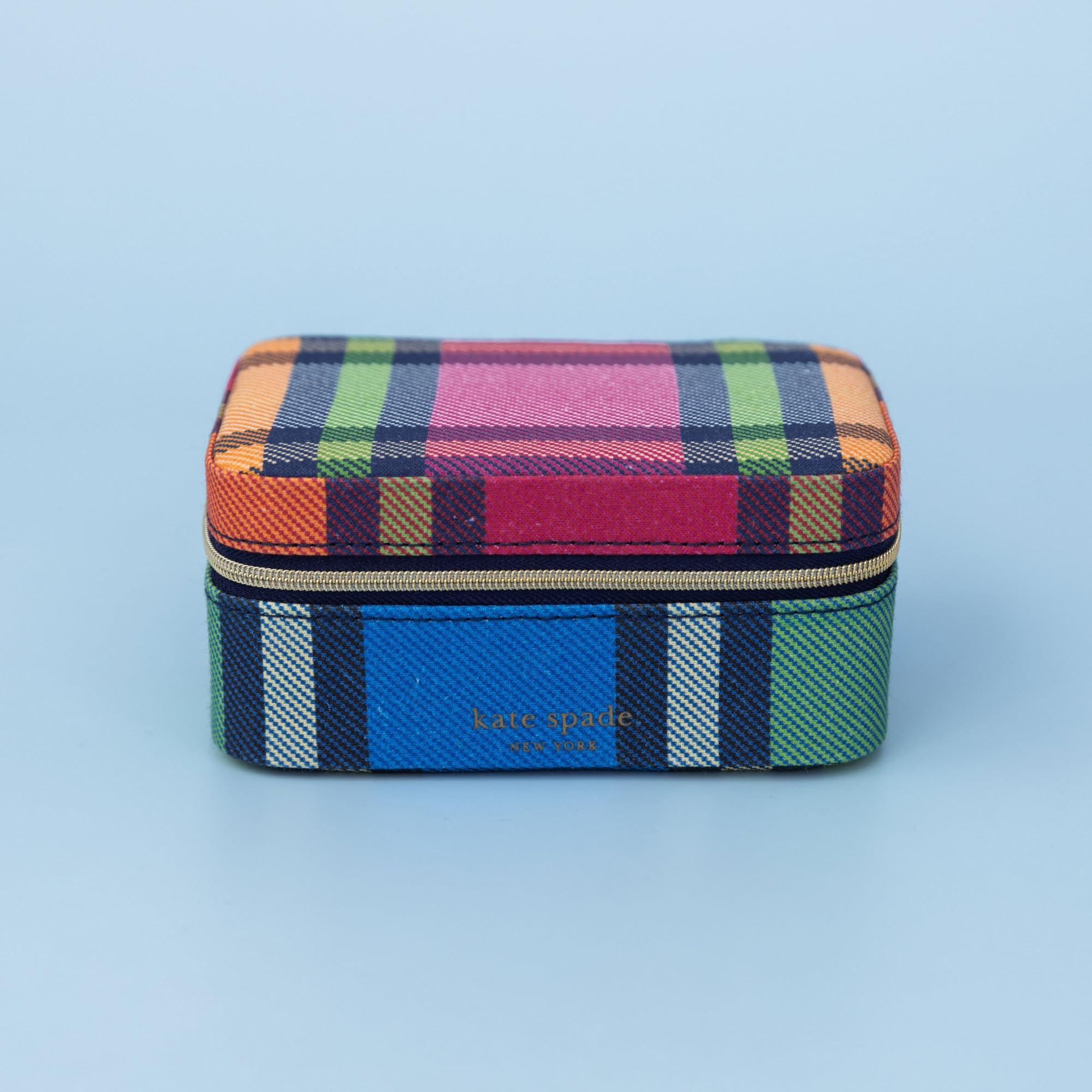 kate spade new york kate spade new york Black Travel Jewelry Case, Small Jewelry Box to Organize Rings, Necklaces, Earrings, Grand Plaid Duo