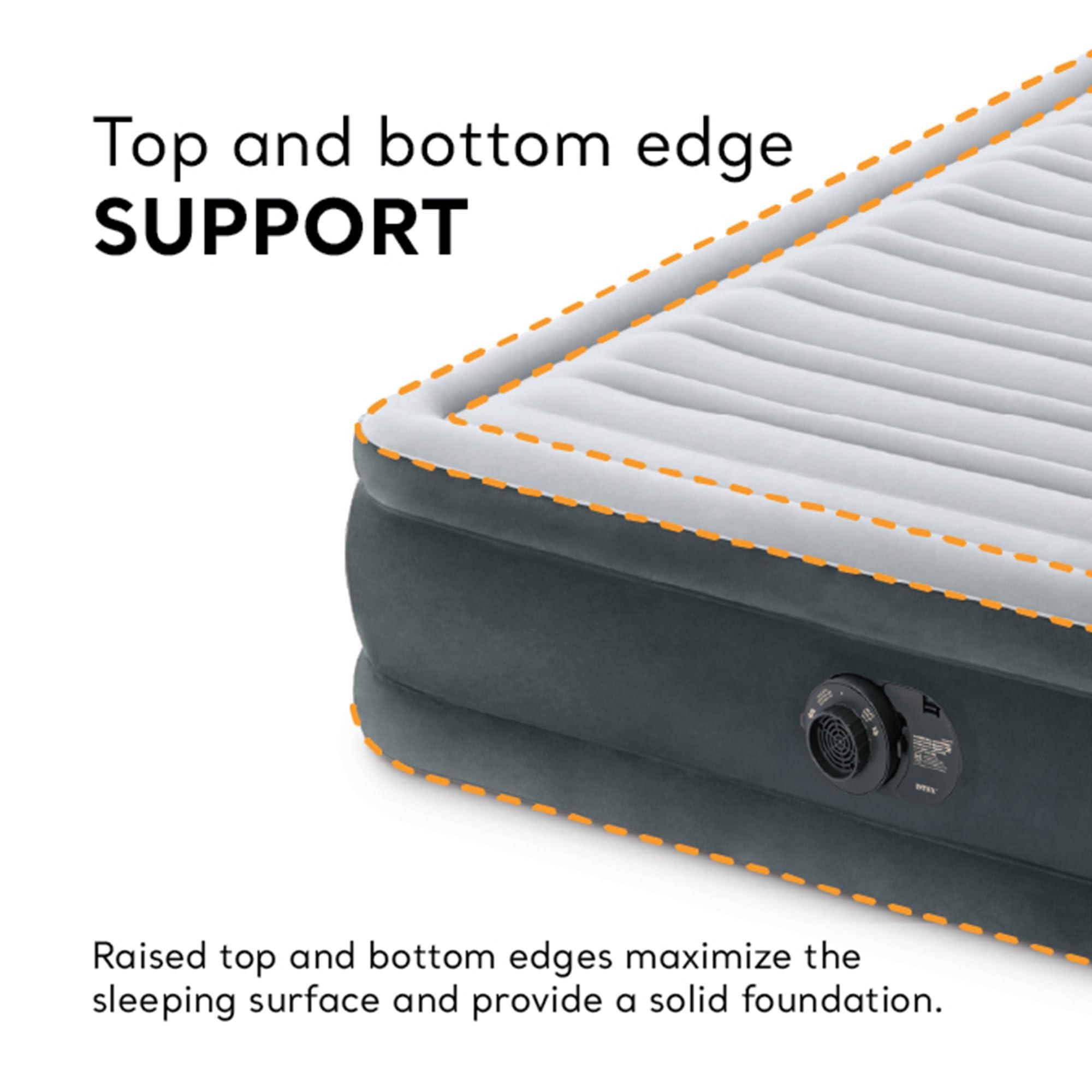 Intex Intex Mid-Rise Air Mattress Bed with Built-in Pump, Dura-Beam Deluxe Comfort Plush, Queen - Portable Luxury Travel Airbed for Adults, Camping, Guests