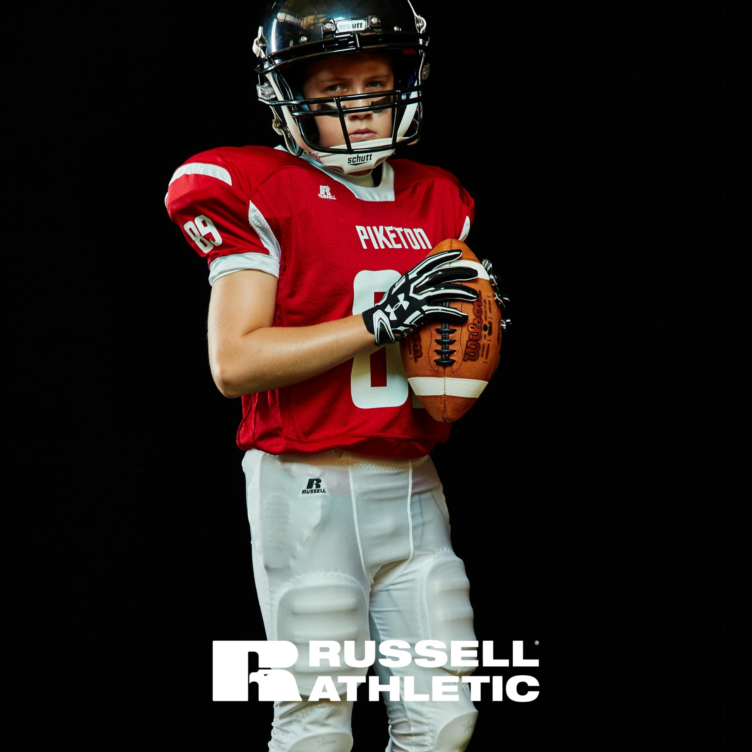 Russell Athletic Russell Athletic Youth Deluxe Game Football Pant - Premium Performance Football Pants for Young Athletes with Advanced Pad System for Superior Durability & Flexibility, White, 2XL