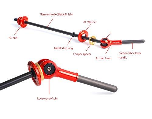 Juscycling Juscycling Quick Release Skewer Lever for MTB Mountain Bike Road Bicycle, Titanium Axle Shaft, Carbon Fiber Lever, 1 Pair (Black)