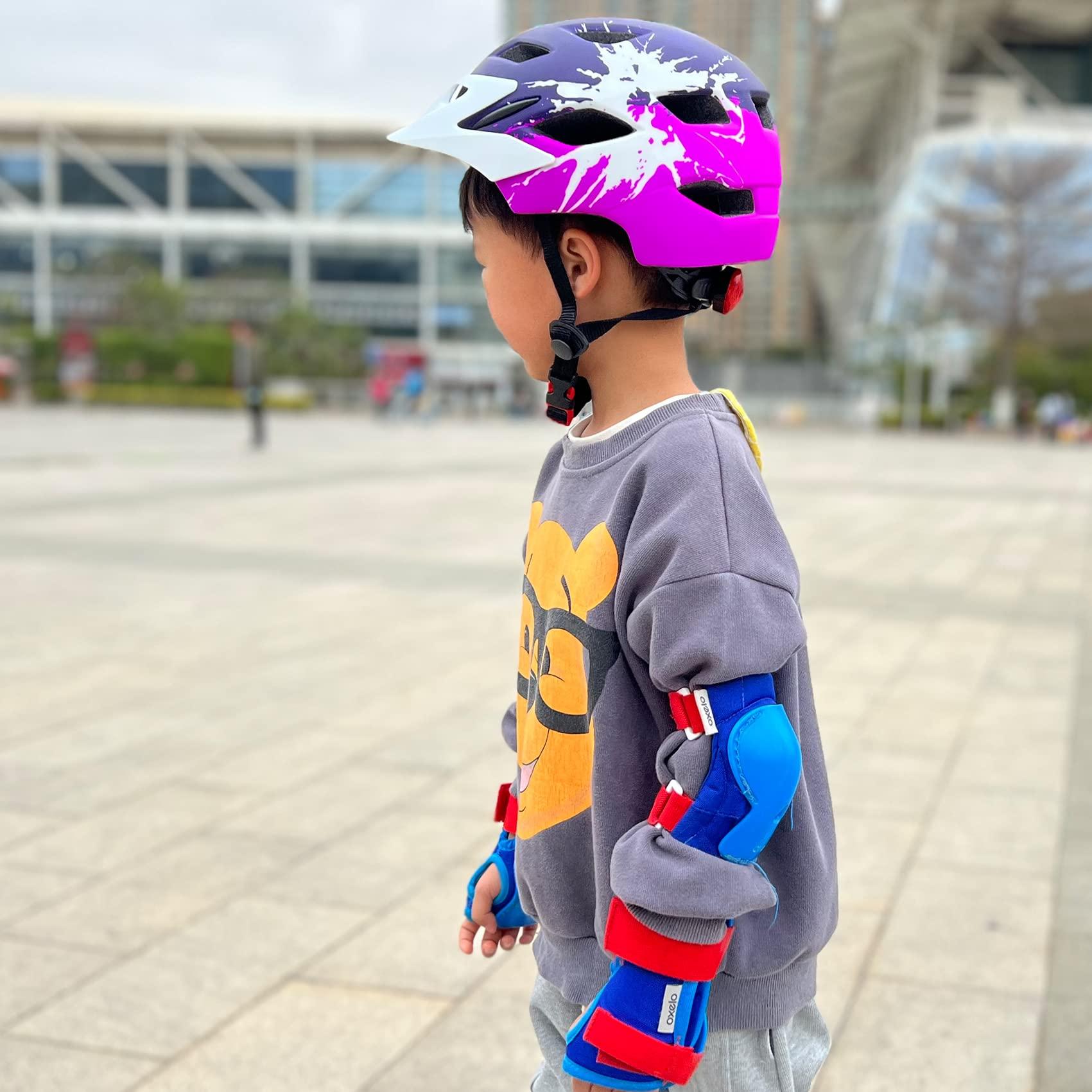 Bavilk Kids Bike Helmet,Bavilk Kids Boys Girls Bike Helmets with LED Light Detachable Visor Children Youth Teen Multi-Sport for Skating Cycling Scooter Skateboard Adjustable & Lightweight 19.7"-22.4"