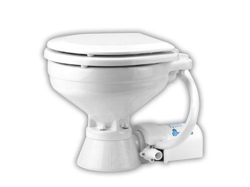 Jabsco Jabsco 37010-0090 Electric Marine Toilet, Push Button Operation, Macerator, Compact Size, 12 Volt, White