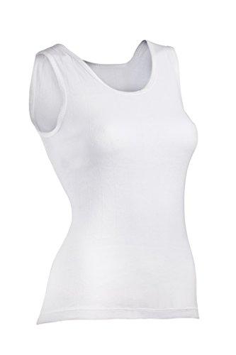 Indera Indera Women's 100-Percentage Cotton 1x1 Rib Lace Trimmed Vest (3-Pack), White, X-Large