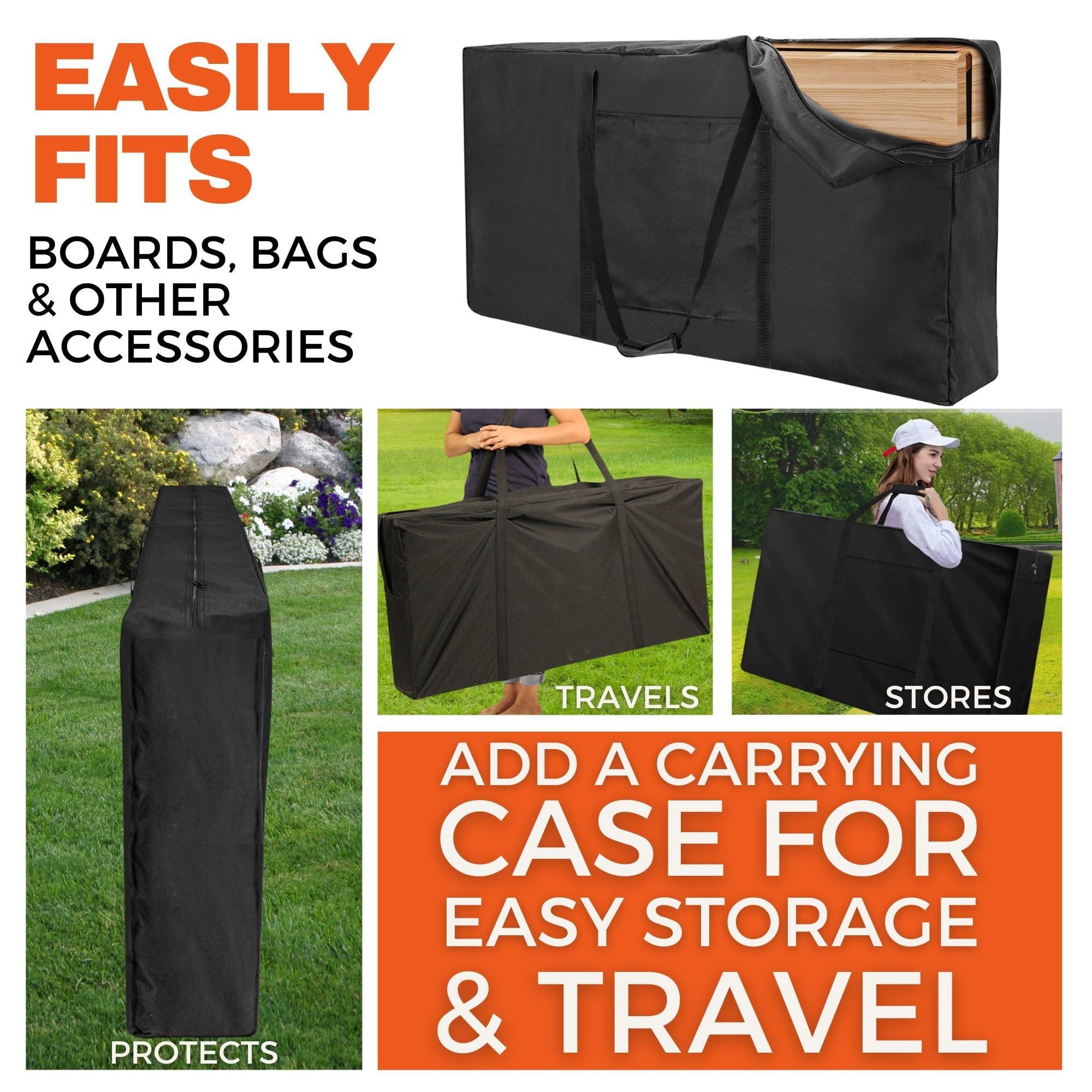 Skip's Garage Skip's Garage Los Angeles Triangle Themed #1 Baseball Cornhole Set - All-Weather 2x4 (Weather Bags) - Include Carry Case