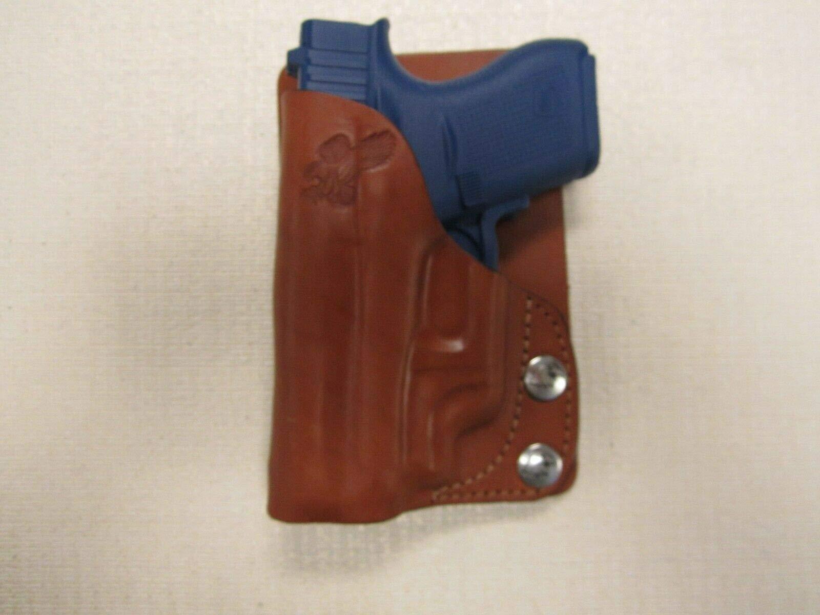 Braids Holsters Fits Glock 42 with ct Laser Brown Leather Wallet & Pocket Holster Right Hand