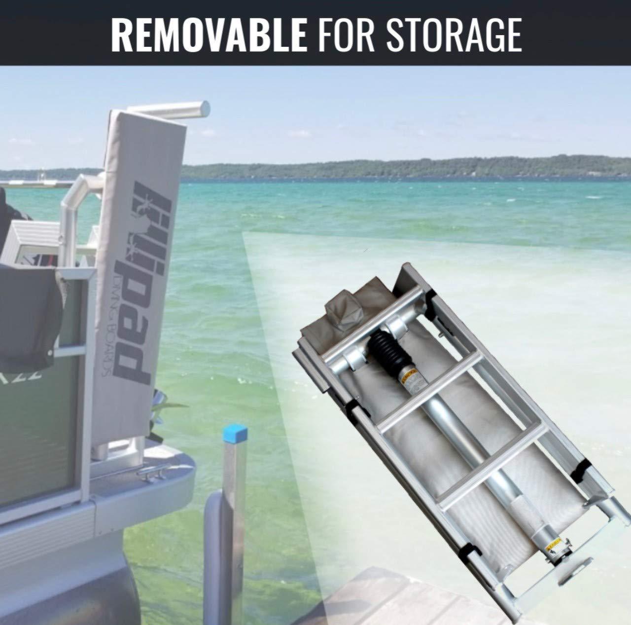 Lillipad Lillipad Diving Board for Boat or Dock - Includes Board, Surface Mount, and Upgraded Textured Foam Surface (Silver Anodized Dark Gray/Black)