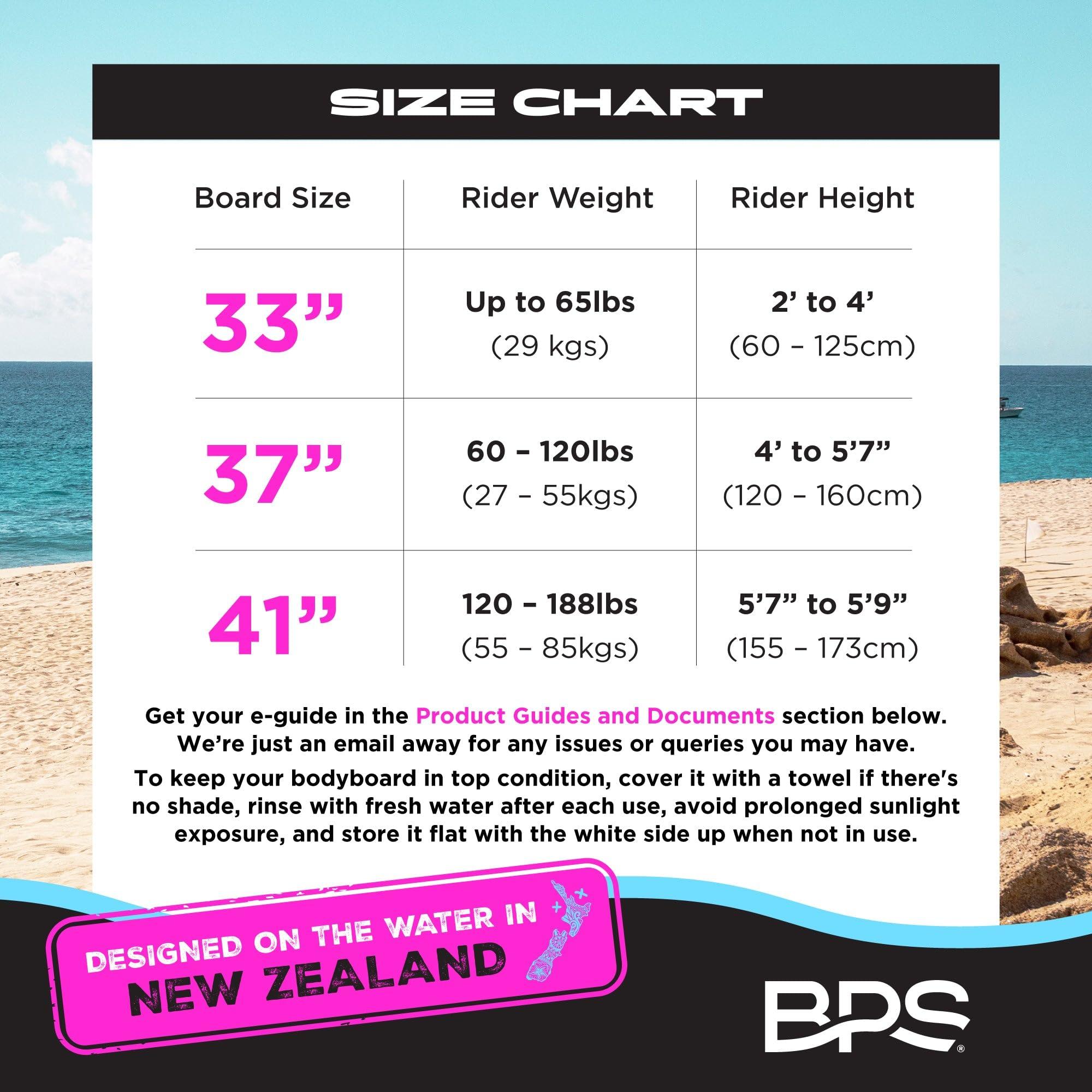 BPS BPS Storm 33\" Bodyboard - Includes BPS Premium Coiled Leash (Single Board) (Blue , Purple)