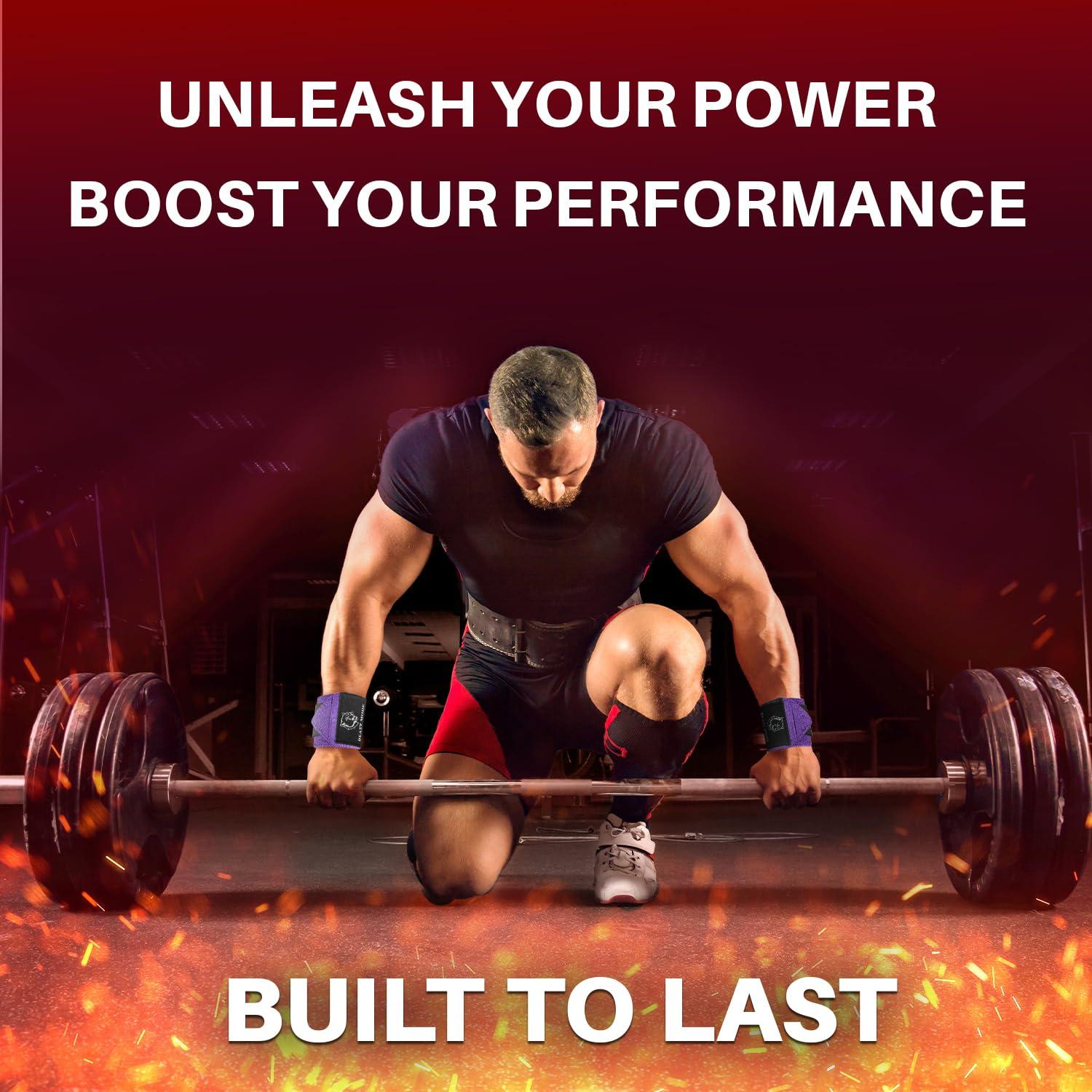 TECEUM TECEUM Weightlifting Wrist Wraps with Thumb Loop Black Arms on Fire 12 inch Heavy-Duty Workout Wrist Support & Protection Ideal for Powerlifting, Strength Training, Bodybuilding