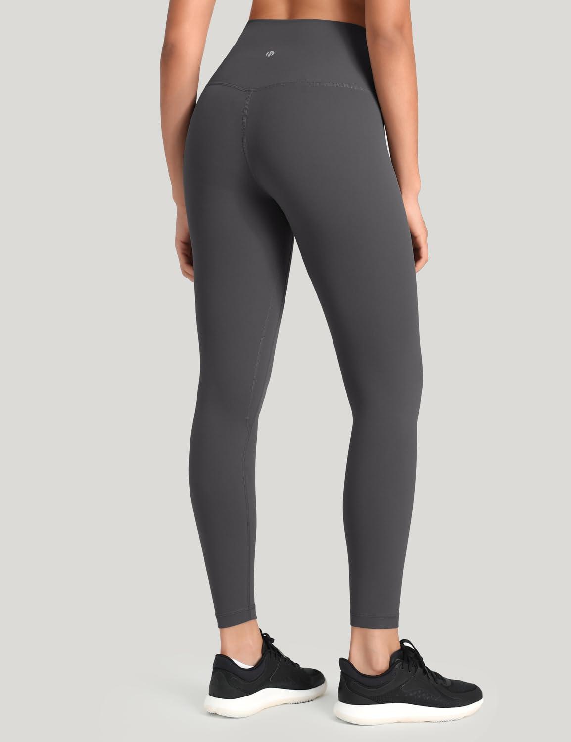 HeyNuts HeyNuts Workout Pro Athletic High Waisted Yoga Leggings for Women, Buttery Soft Workout Pants Compression 7/8 Leggings with Inner Pockets Graphite Grey_25'' M(8/10)