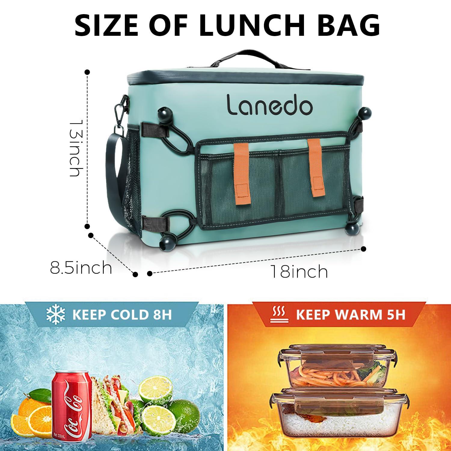 Lanedo Lanedo Deep Freeze Cooler Soft Sided Cooler Bag, 34 Can Collapsible Insulated Ice Chest, Large Leakproof Camping & Travel Cooler for Kayaking & Beach