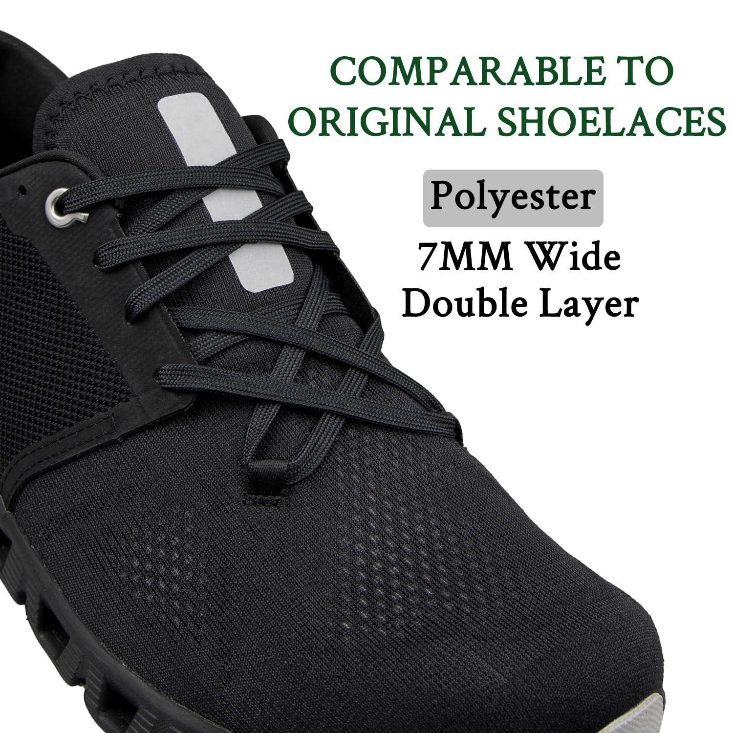 Endoto Endoto Shoelaces for On Cloud X3, X4, Shift, Cloudflow, Cloudwift, Cloudmonster Running Replacement Flat Shoes Laces Strings(Color:Black,Size:56Inch)