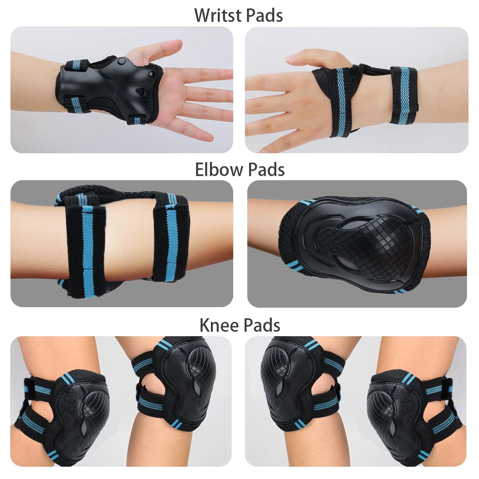 YooxArmor Adjustable Kids Knee Pads Elbow Pads Wrist Guards Set for 3-8 Years Child Protective Gear Set for Roller Skates,BMX,Bike,Cycling, Skateboard, Inline Skating, Scooter Riding Sports,Football