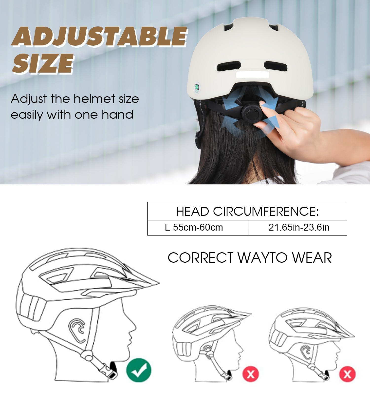 Shinmax Bike Helmet, Shinmax Adult Bike Helmets for Men Women Bicycle Helmet Lightweight Adjustable Baseball Cap Cycling Helmet with Reflective Strip for Urban Commuter Road Biking (Titanium Gray)