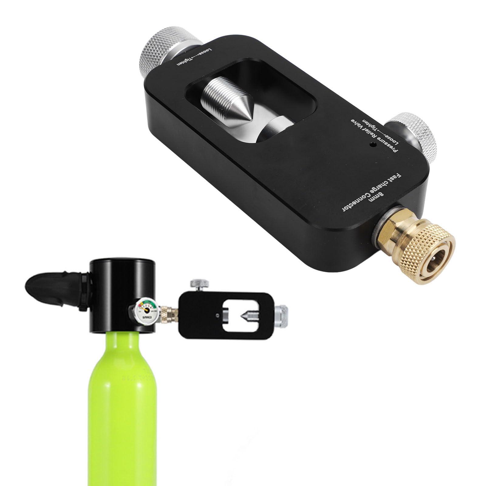 SUNFECILI SUNFECILI Scuba Tank Refill Adapter Diving Oxygen Cylinder Refill Adapter, 8mm Universal G5/8 Diving Tank Refill Adapter for Oxygen Transport, Made from Stainless Steel and Aluminium Alloy