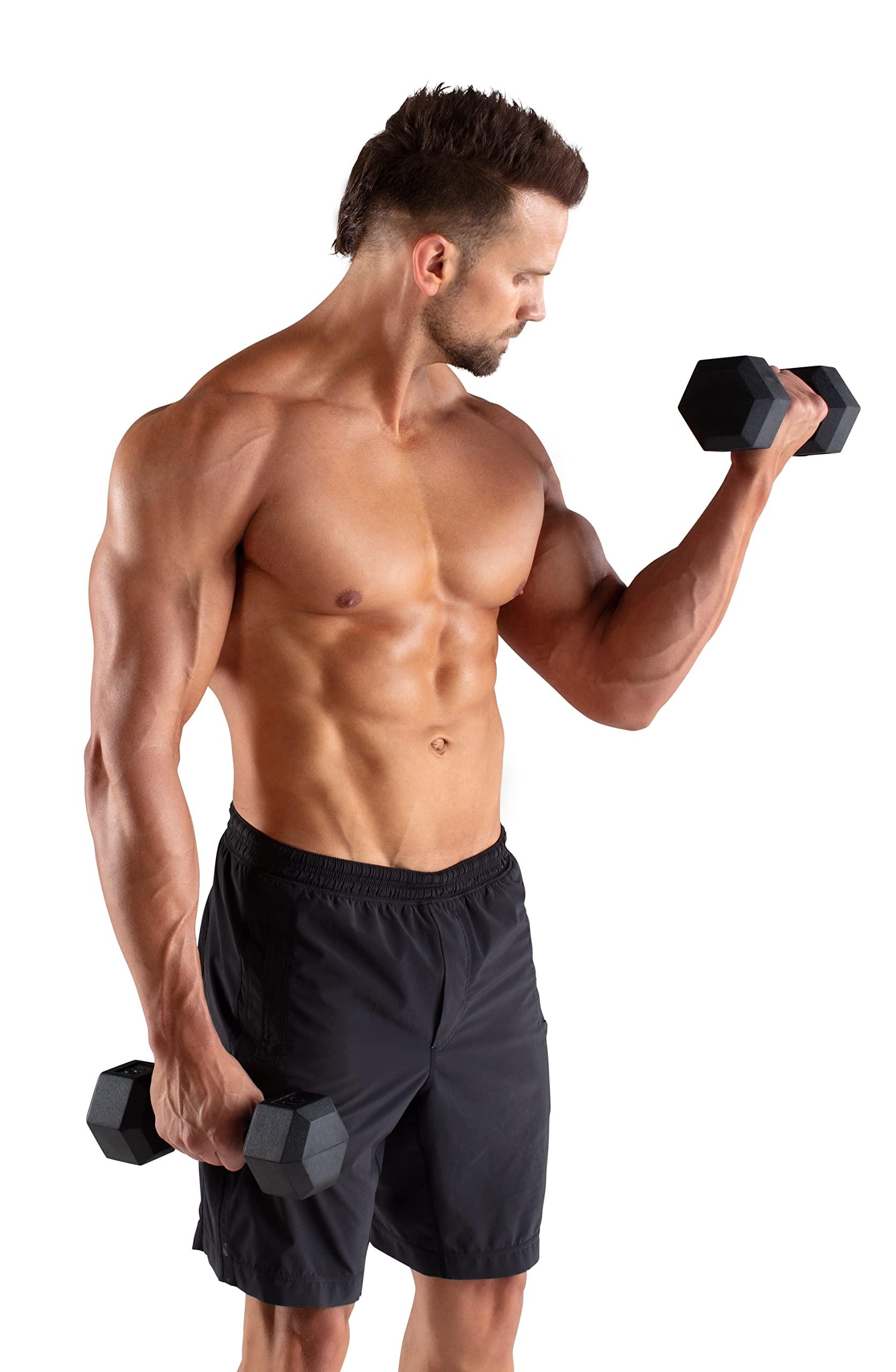 Weider Weider 10 Lb. Rubber Hex Dumbbell, Black