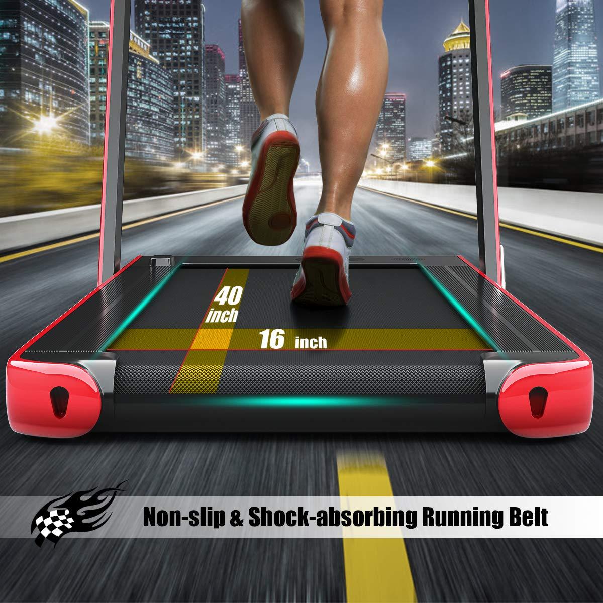 Goplus Goplus 2 in 1 Folding Treadmill with Dual Display, 2.25HP Superfit Under Desk Electric Pad Treadmill, Installation-Free, Blue Tooth Speaker, APP Control, Remote Control, Walking Jogging for Home