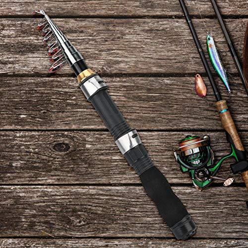 Alomejor Alomejor Fishing Rod Portable Small Short Sea Pole Mini Sea Fishing Tools Telescopic Fishing Rod for Travel Seawater Freshwater Bass Trout Fishing(1.9M)