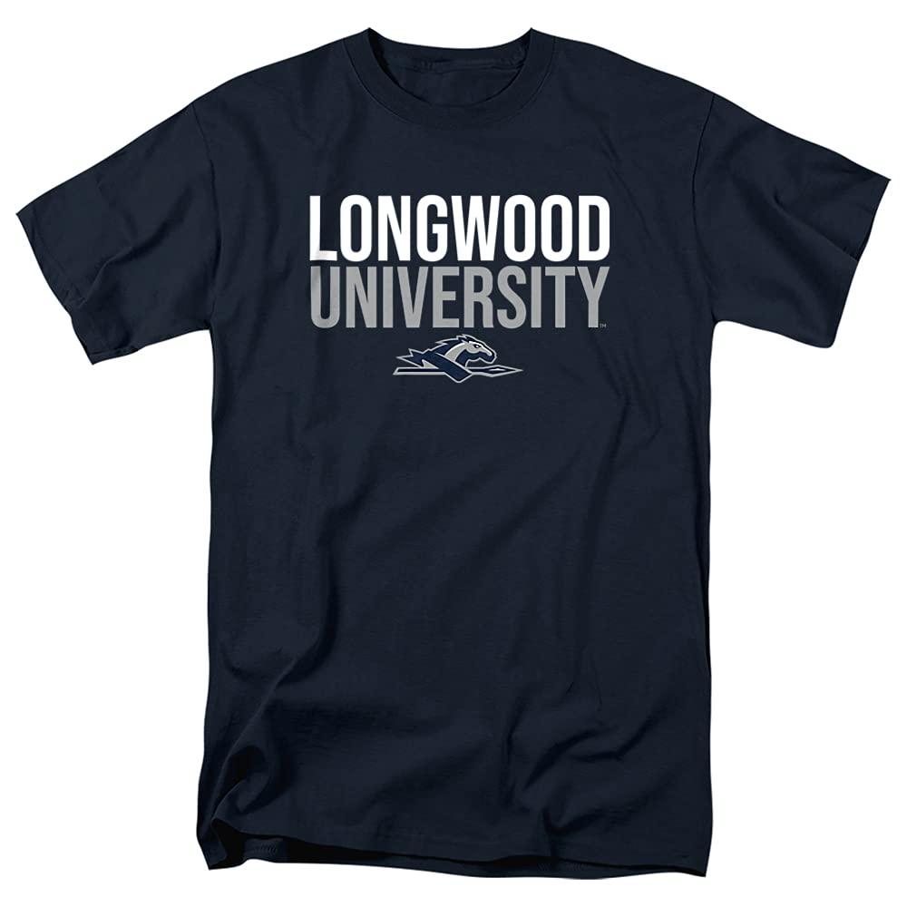 LOGOVISION Longwood University Official Stacked Short Sleeve Mens Cotton T-Shirt,Navy, 2X-Large