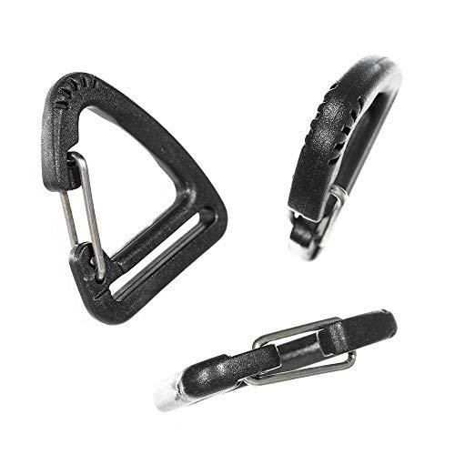 West Coast Paracord West Coast Paracord Black Plastic Triangle Carabiner Clips with Strap Slit