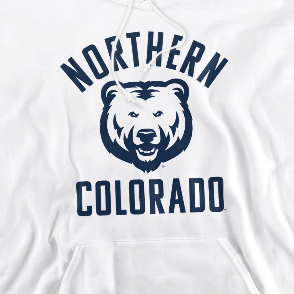 LOGOVISION University of Northern Colorado Official One Color UNC Bears Logo Unisex Adult Pull-Over Hoodie,White, Small