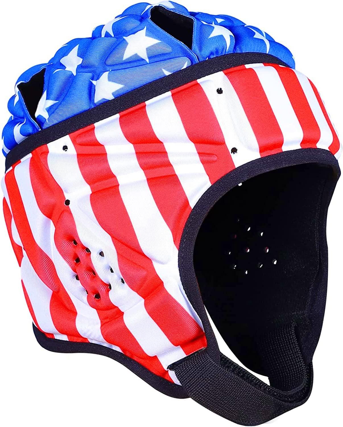 TIAXU TIAXU TIAXU TIAXU Rugby Helmet - Soft Padded Headgear 7v7 Flag Football Headguard Soccer Head Protection Protective Soft Helmet Football for Youth & Adult
