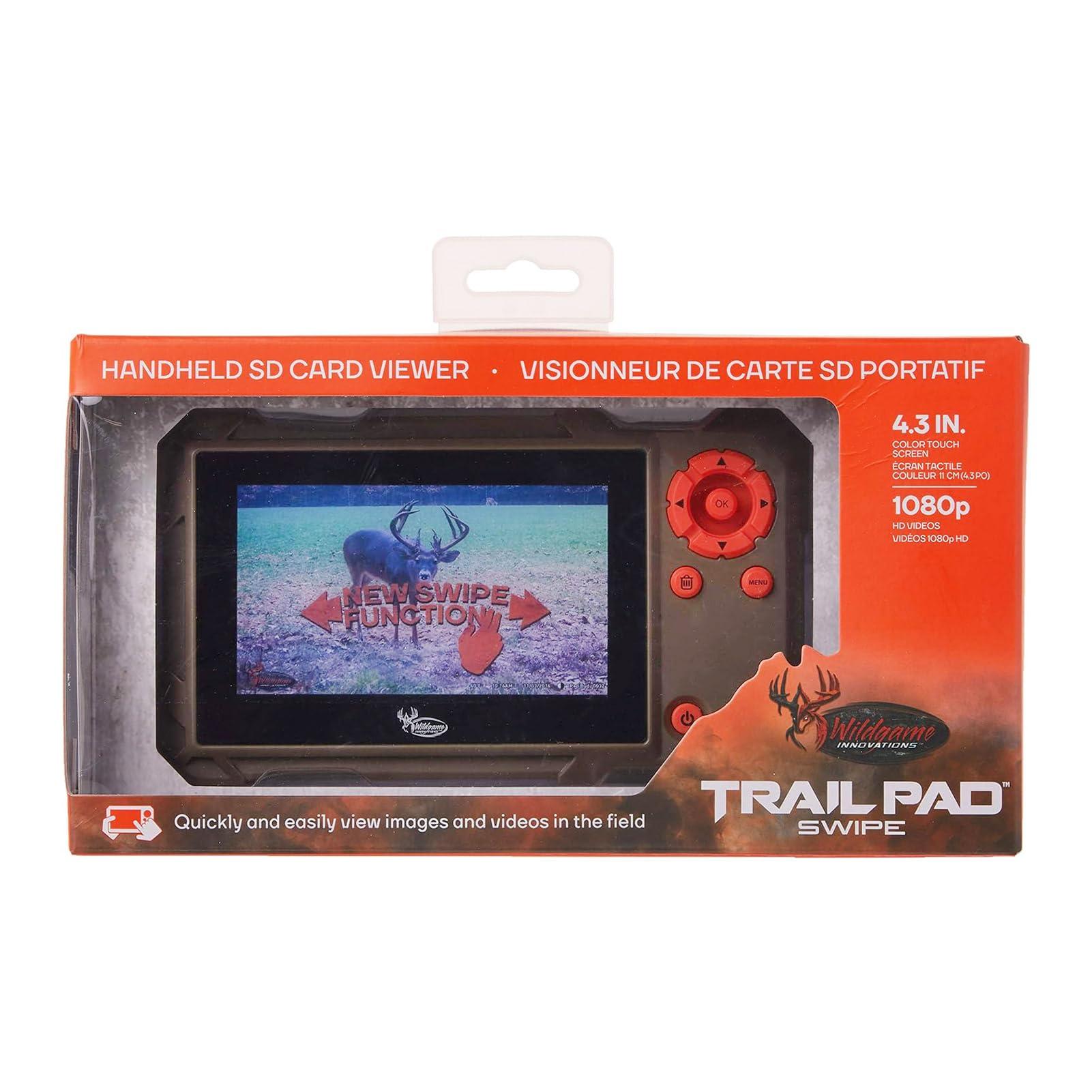 Wildgame Innovations WILDGAME INNOVATIONS Trail Pad Swipe | VU60 SD Card Viewer for Hunting & Wildlife Observation | Compact Water-Resistant Memory Card Reader with 4.3\" Touch Screen, Dark Green