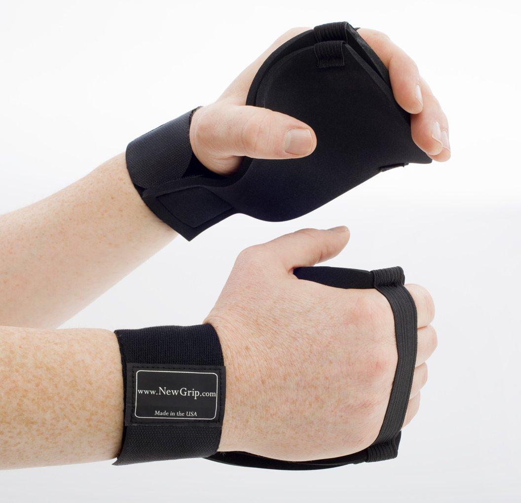 NewGrip NewGrip ThickGrips | Double Thick Weight Lifting Gloves for Body Building, Heavy Weights & Olympic Lifting | Heavy Duty Workout Gloves with Wrist Support (Small (Under 5\'4\"))