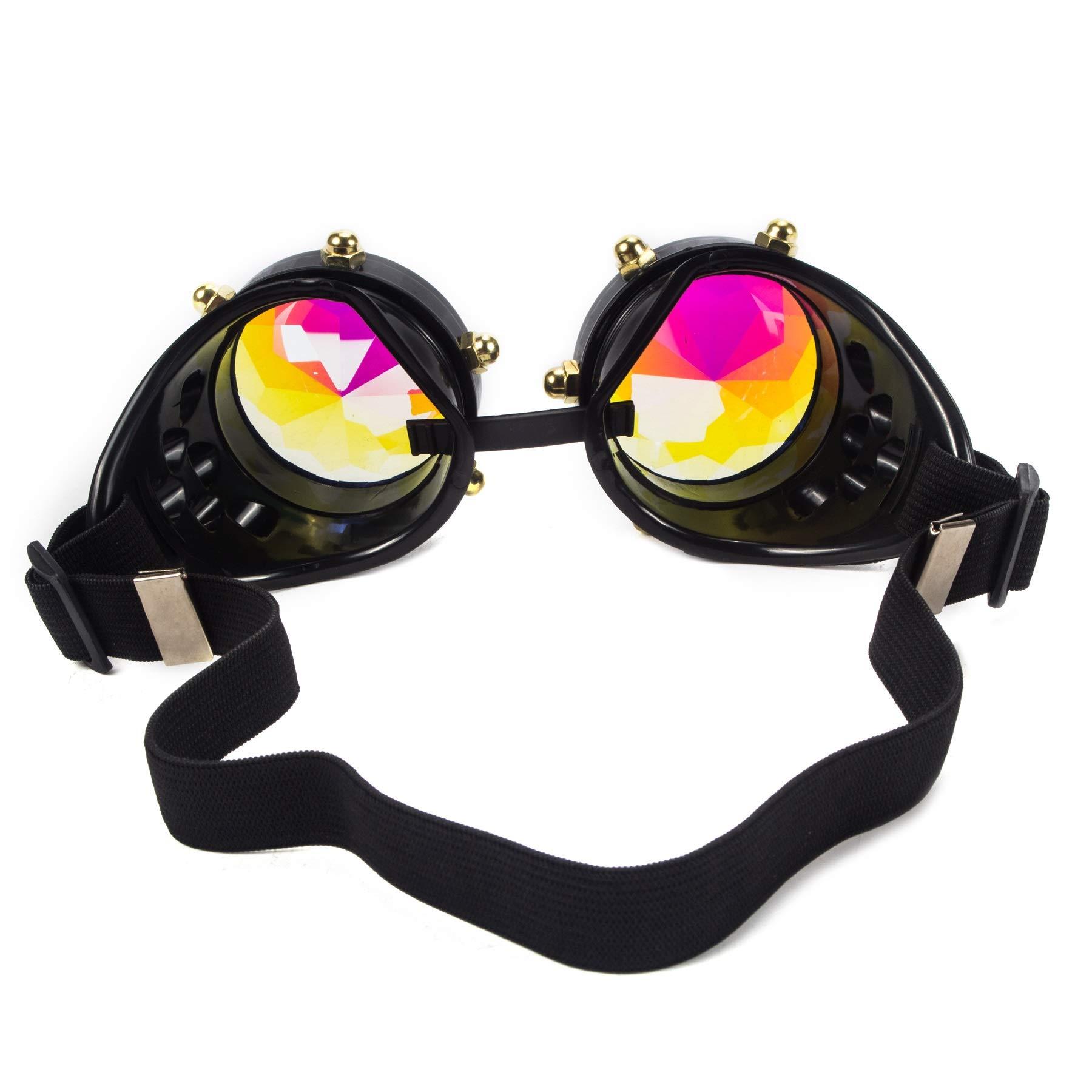 FOCUSSEXY FOCUSSEXY Fashion Kaleidoscope Goggles Rave Party Sunglasses Diffracted Lens