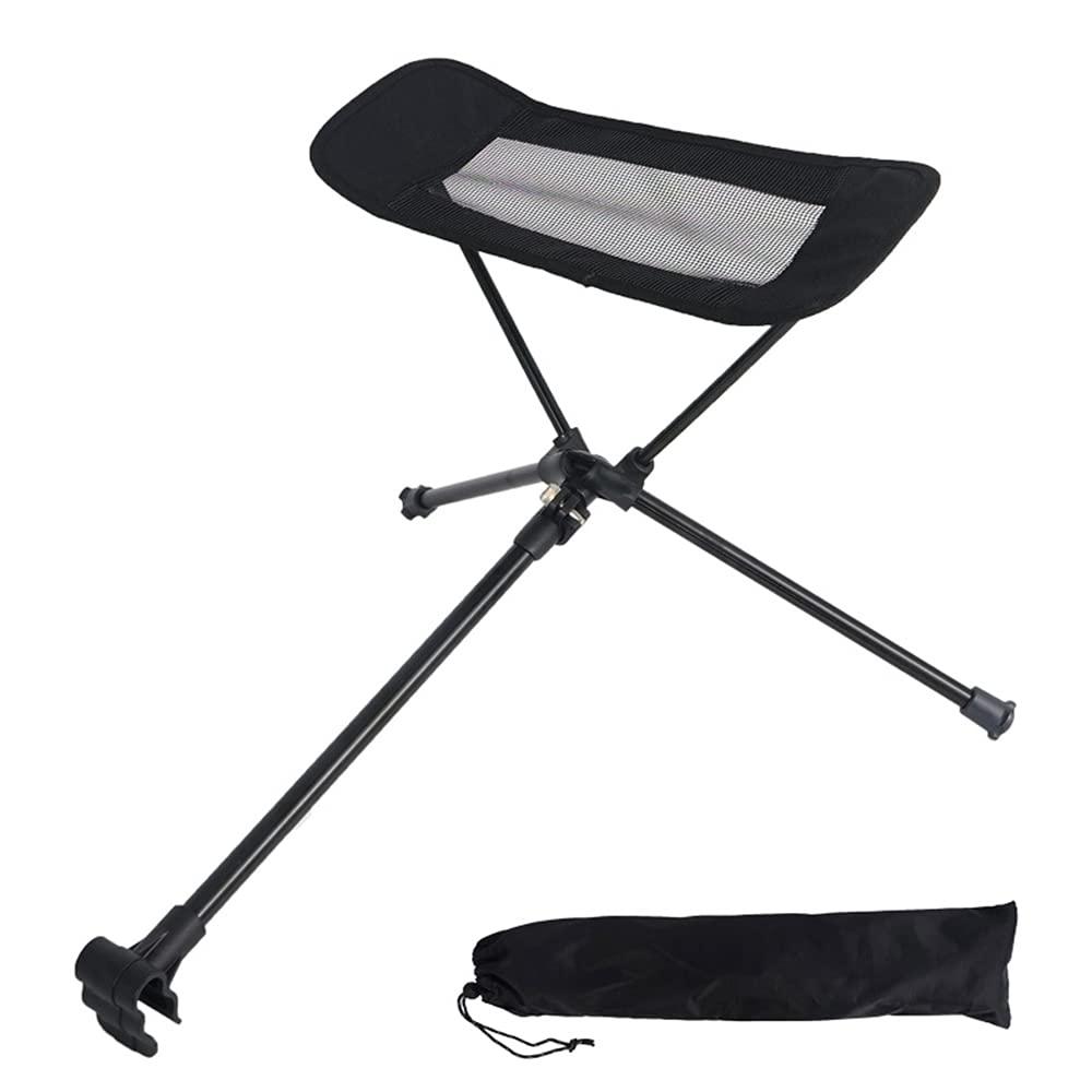LSLANSOON Folding Attachable Footrest Leg Rest Camping Chair Accessories for Reclining Swing Chair Moon Chair Beach Chair (Black)