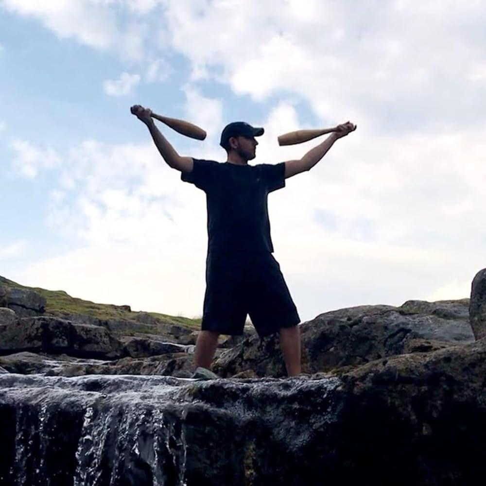 CBLdF Indian Clubs Fitness Barbell Wooden Exercise Club Improves Grip Wooden Indian Clubs Pair for Strength Training Weight Lifting Fitness/Training/Exercise Warm Up Clubbell-S