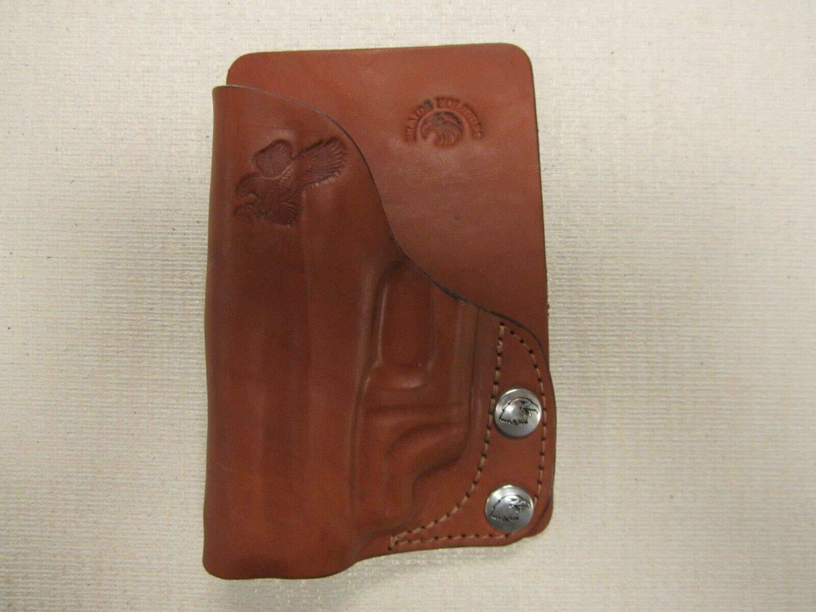 Braids Holsters Fits Glock 42 with ct Laser Brown Leather Wallet & Pocket Holster Right Hand
