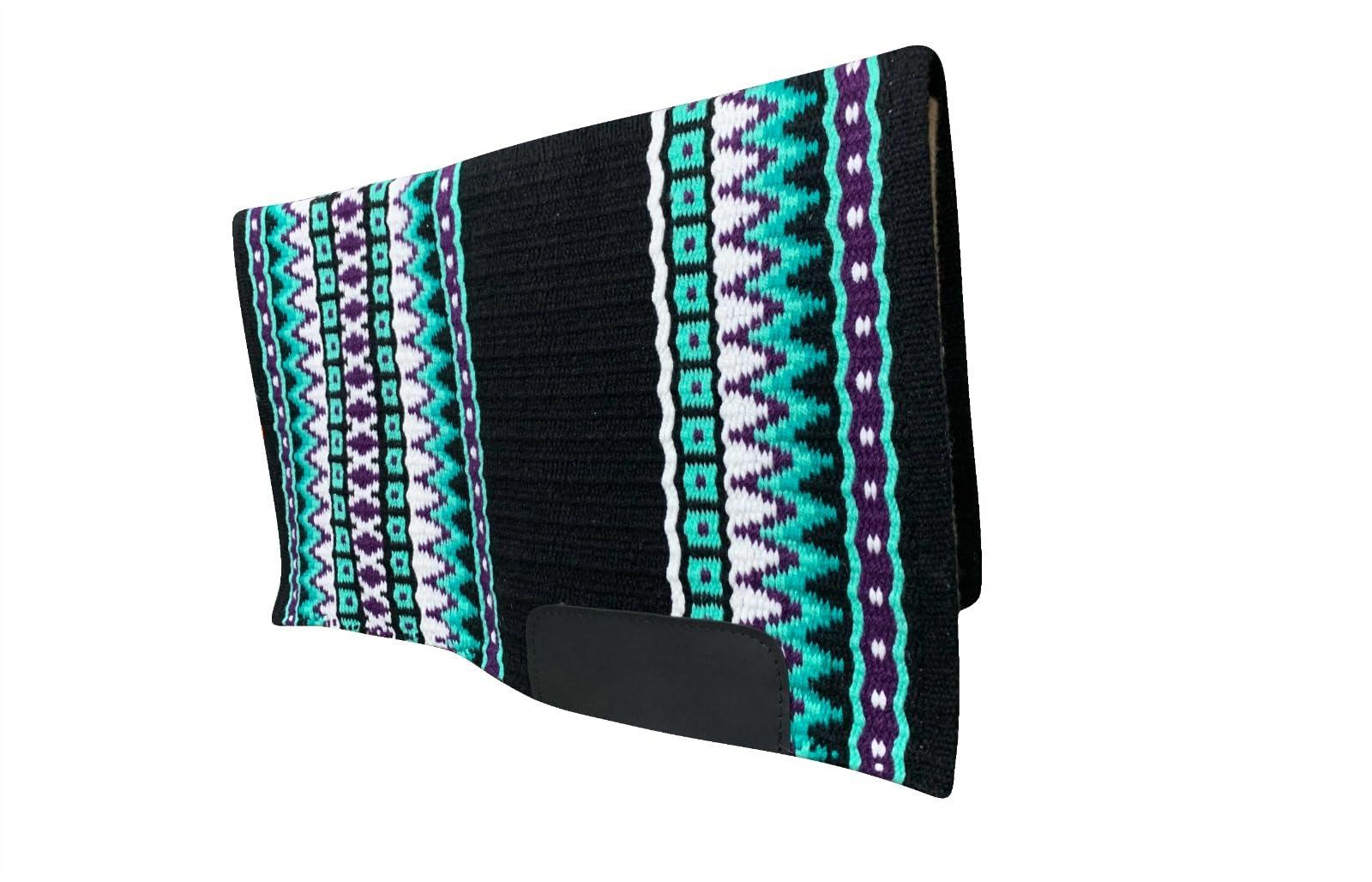 EQUINE OVERSEAS EQUINE OVERSEAS Western Saddle pad Saddle Blanket 100% New-Zealand Wool Show Pad Vivid Colour (34x42), as per picture
