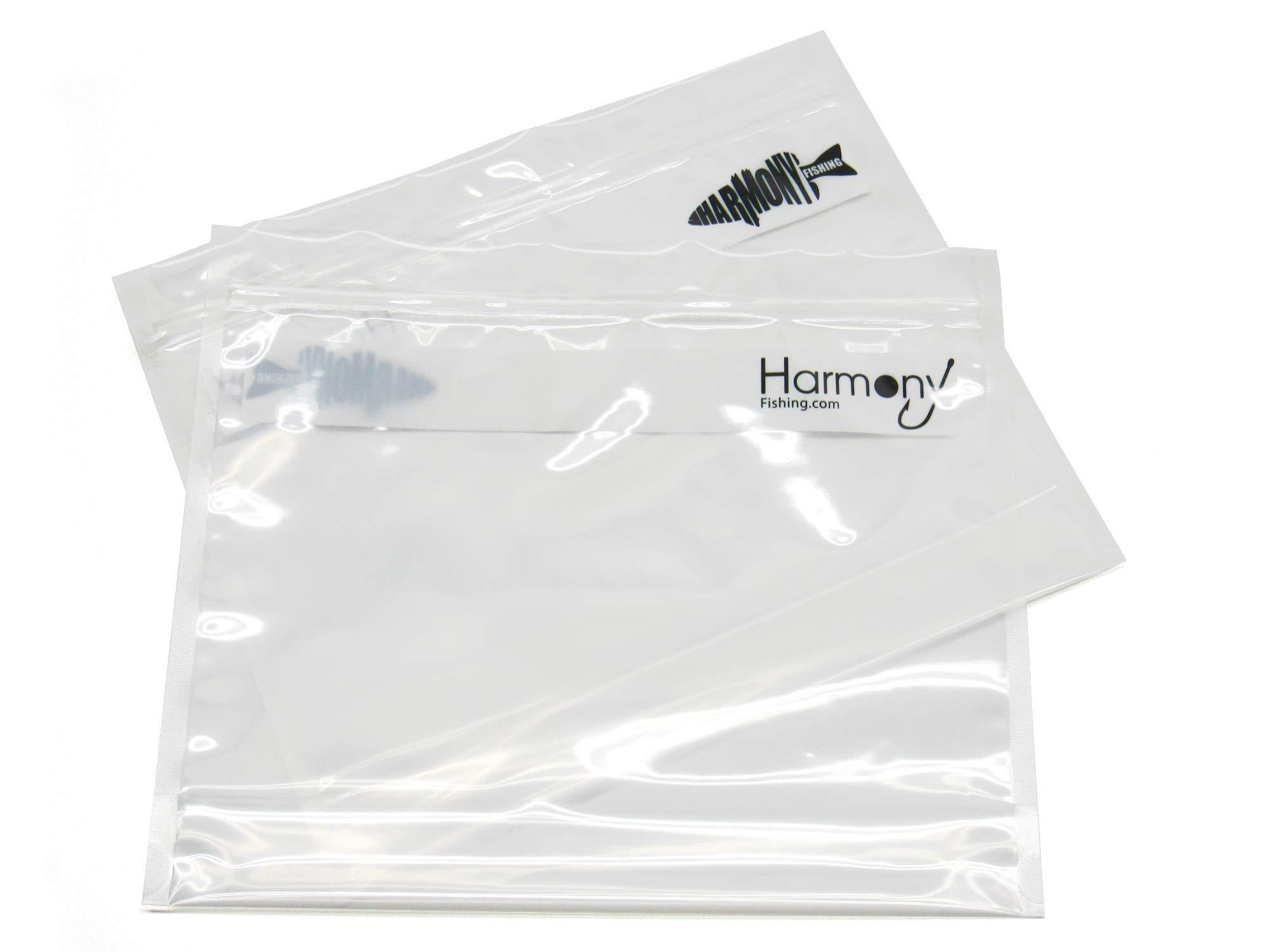Harmony Fishing Company Harmony Fishing Bait Bags (10 Pack) - Durable Clear Storage Bag Organizers for Soft Plastic Baits, Lures, Tackle, and Fishing Accessories