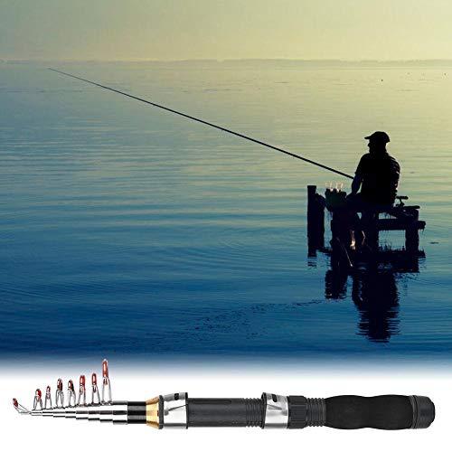 Alomejor Alomejor Fishing Rod Portable Small Short Sea Pole Mini Sea Fishing Tools Telescopic Fishing Rod for Travel Seawater Freshwater Bass Trout Fishing(1.9M)