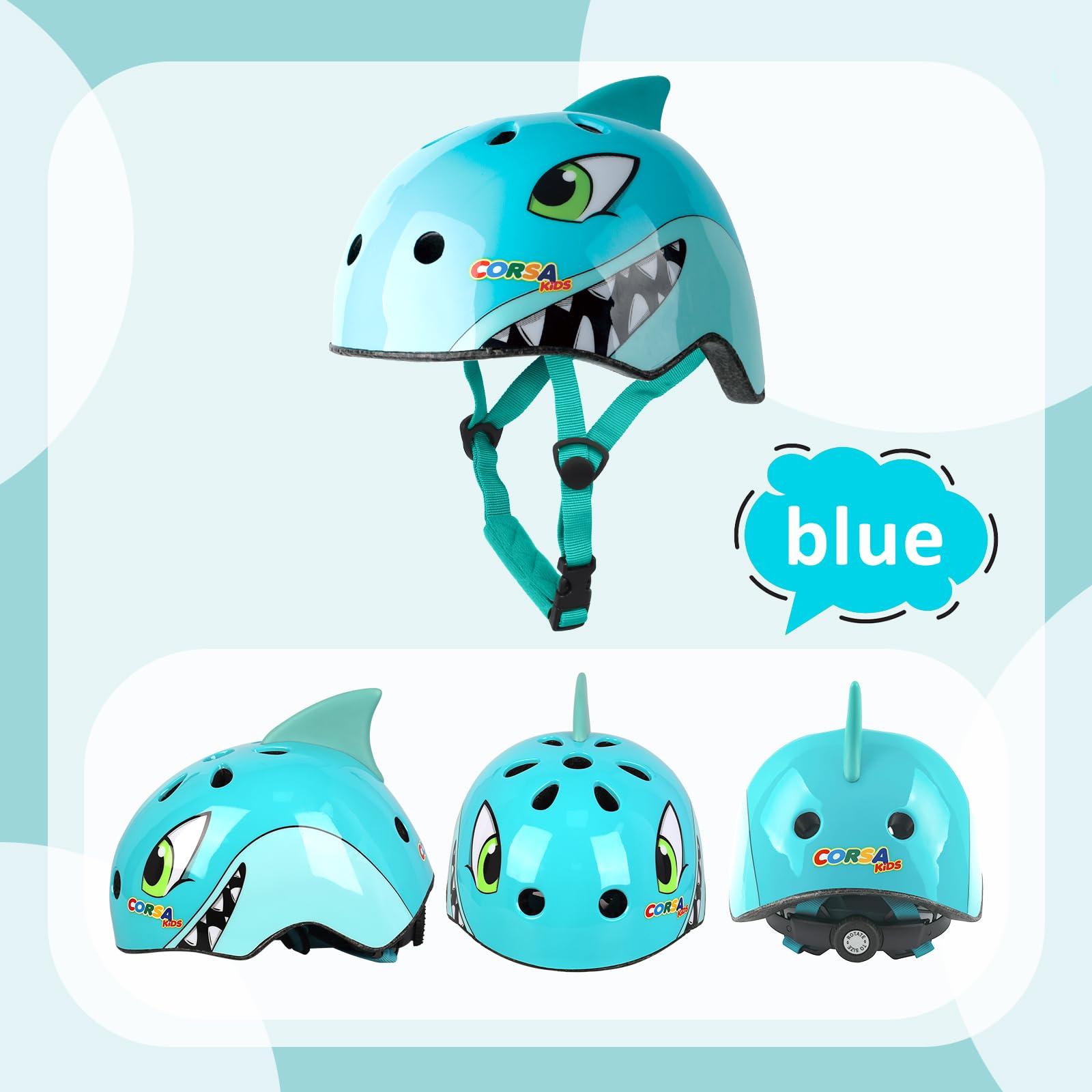 Atphfety Atphfety Toddler Kids Bike Helmet,Adjustable and Multi-Sport for Bicycle Scooter Skate,2 Sizes,from Toddler to Youth (Blue Shark)