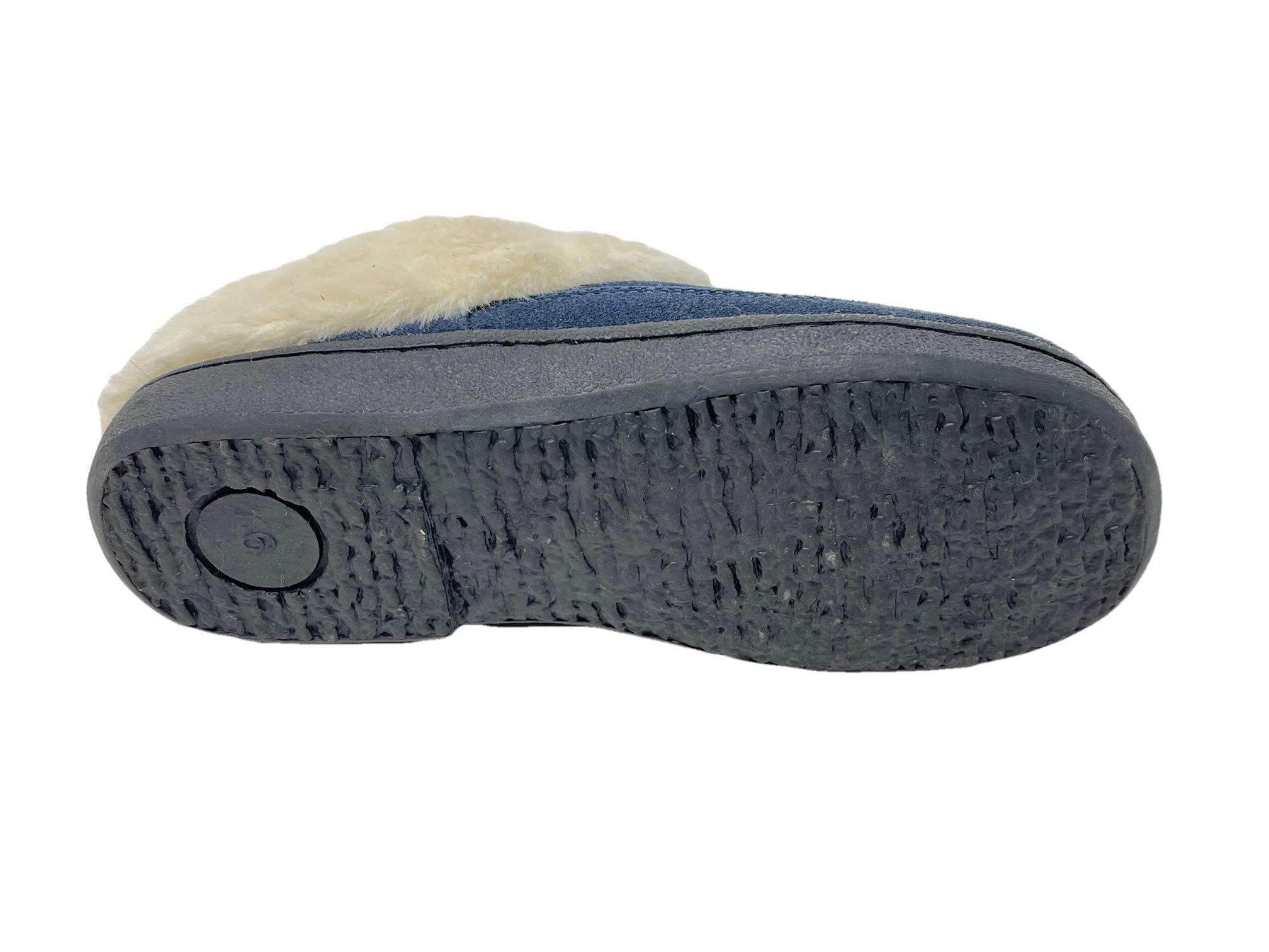 Clarks Clarks Women's Faux Fur Clog Indoor and Outdoor Slipper (Navy, 6 M US)