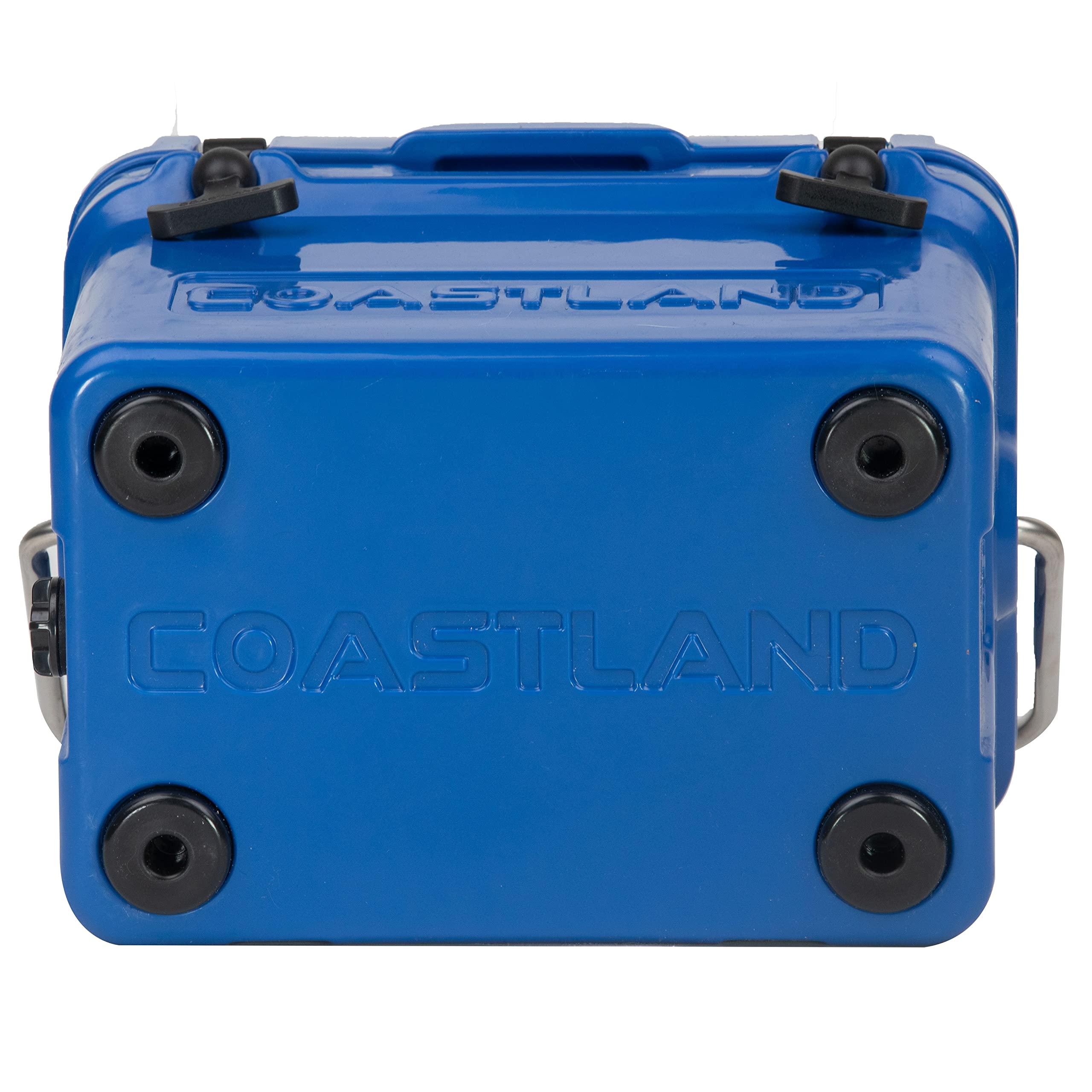 COASTLAND Coastland Bay Series Cooler Premium Everyday Use Insulated Rotomolded Cooler, Small Ice Chest for Tight Spaces, Soccer Games, & Tailgates, Blue, 15 QT