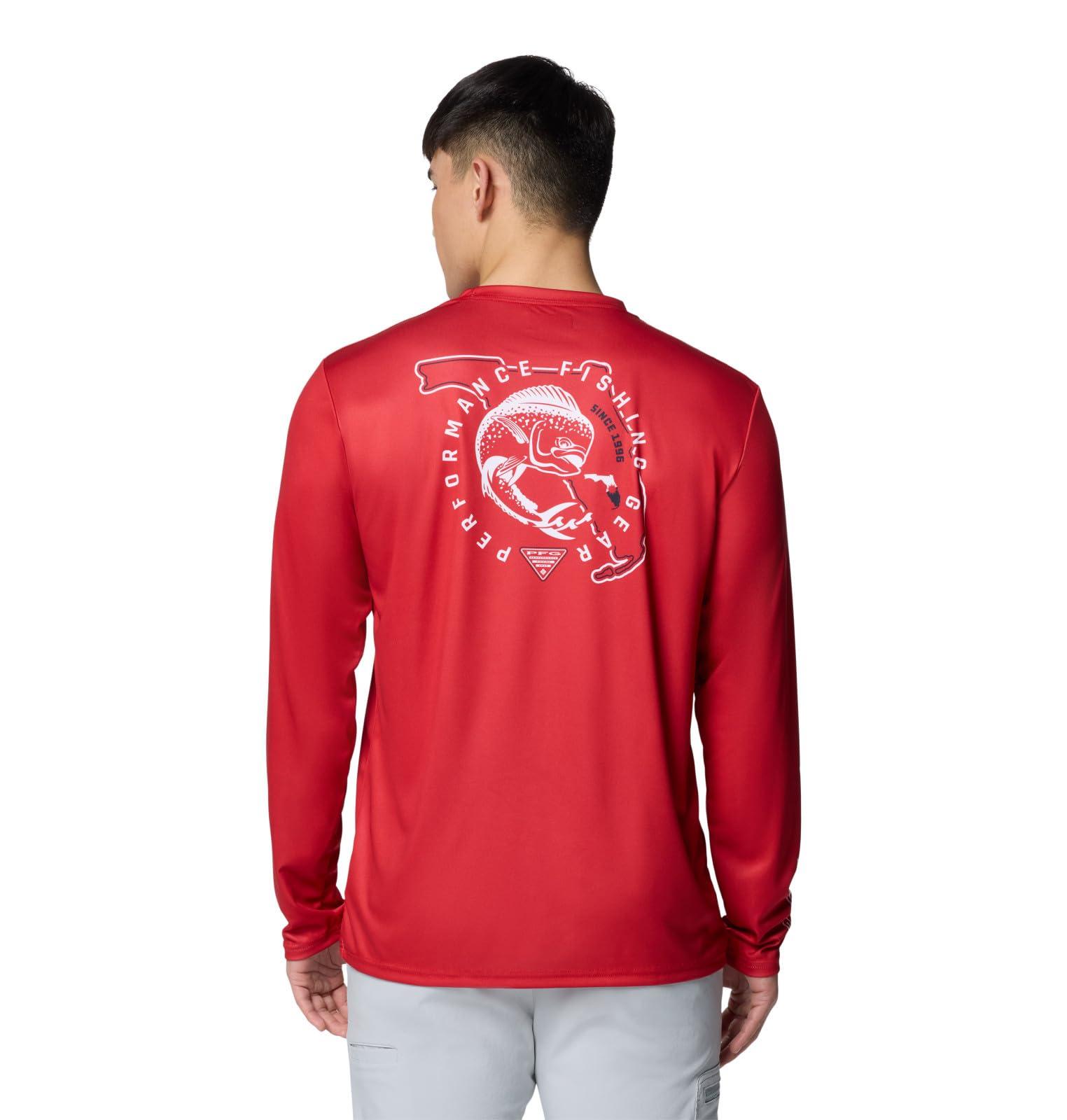 Columbia Columbia Men's Terminal Tackle PFG Statetriot Long Sleeve, Red Spark/Clean Line Pride FL Dorado, Small