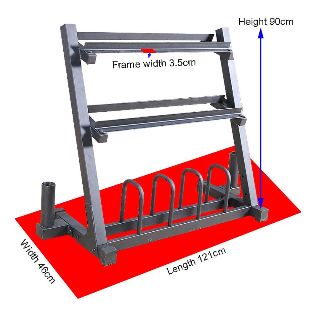 LANGWEI Home Gym Storage Rack, Multifunctional Adjustable Dumbbell Rack, Weight Rack for Dumbbells Kettlebells Weight Bar and Plates Fitness Equipment(Dumbbell Stand Only)