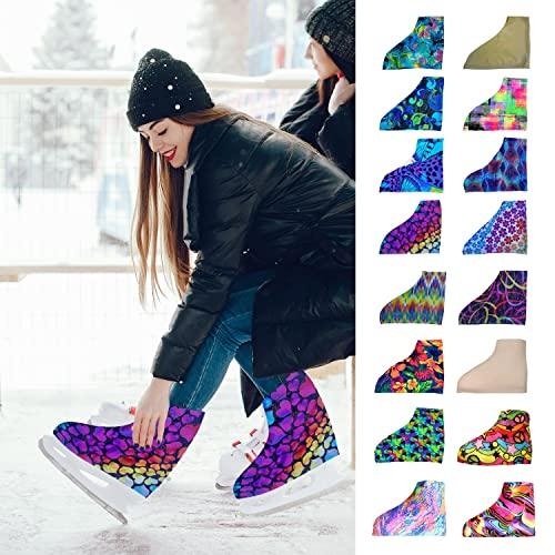 Ice Fire Ice Fire 1 Pair Skate Boot Covers | Durable Boot Protector for Ice/Figure/Roller Skate | Universal Size | Skating Accessory- Aqua Garden