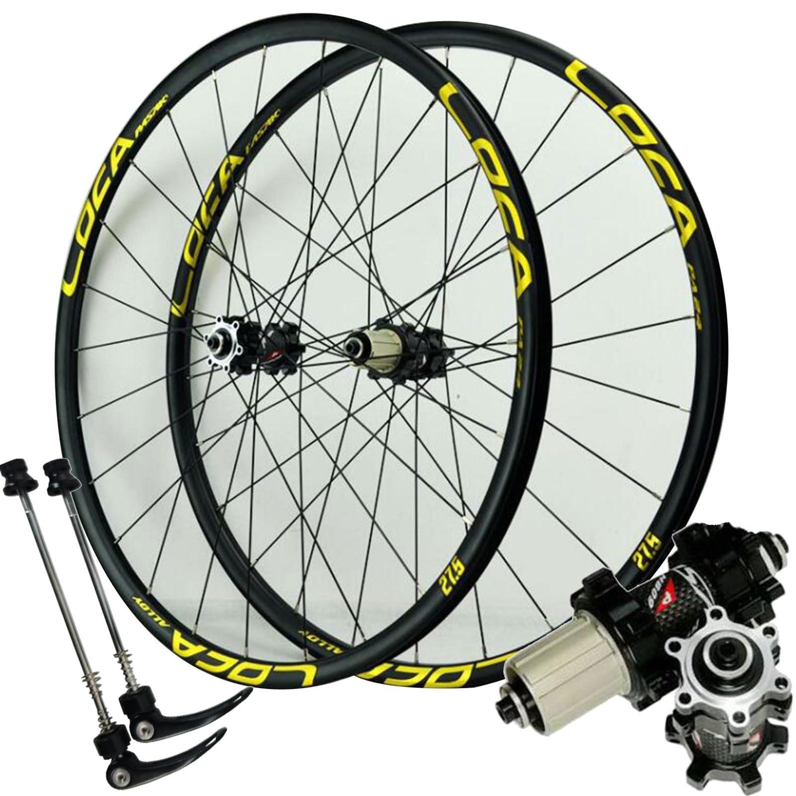 ZECHAO ZECHAO 26/27.5/29 Inch Mountain Bike Wheelset,24 Spokes Sealed Bearing Disc Wheels Aluminium Alloy Wheel Set for 26 27.5 29 X1.5-2.4 Inch Wheelset (Color : Black Gold, Size : 27.5inch)