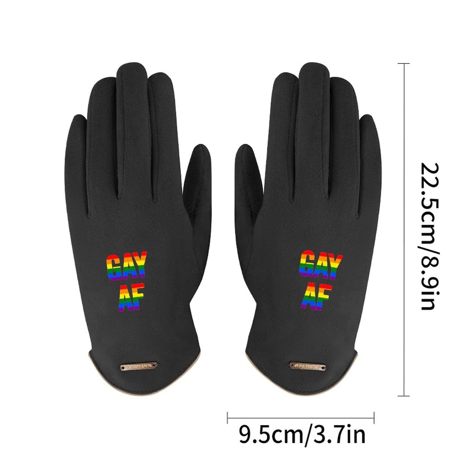 BAIKUTOUAN BAIKUTOUAN LGBT Gay Pride AF Women's Winter Warm Gloves Fleece Lining for Driving and Cycling