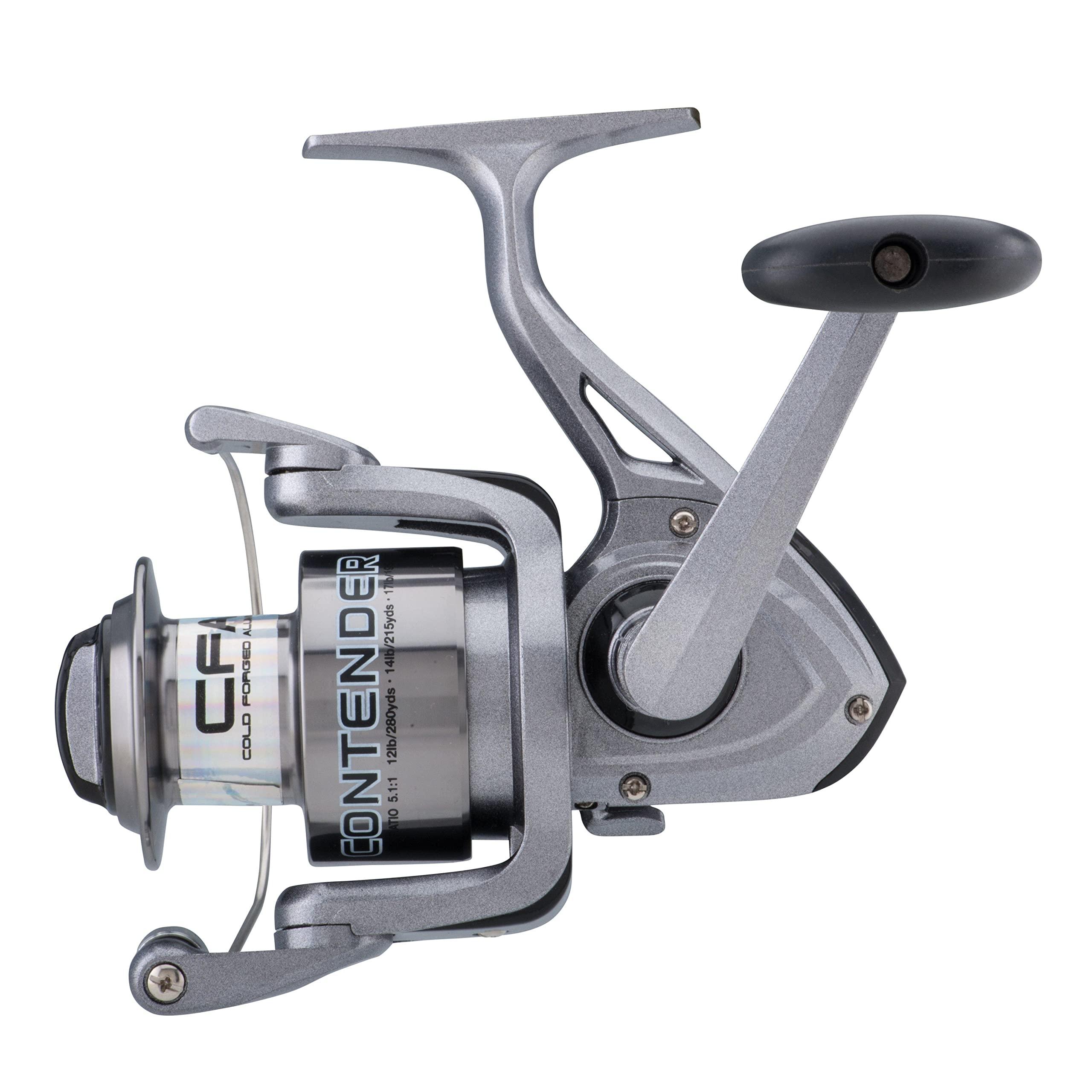 Shakespeare Shakespeare Contender Spinning Fishing Reel, Size 60, Instant Anti-Reverse, Oil Felt Front Drag System, Durable Aluminum Spool