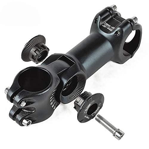 Qikour Bike Stem Adjustable 60 Degree 31.8mm (1-1/4") / 25.4mm (1") Handlebar Stem for MTB, Road Bike, Fits Standard 28.6mm (1-1/8") Steering Tube (25.4 x 90mm, 25.4mm Handlebar & 28.6mm Steering Tube)