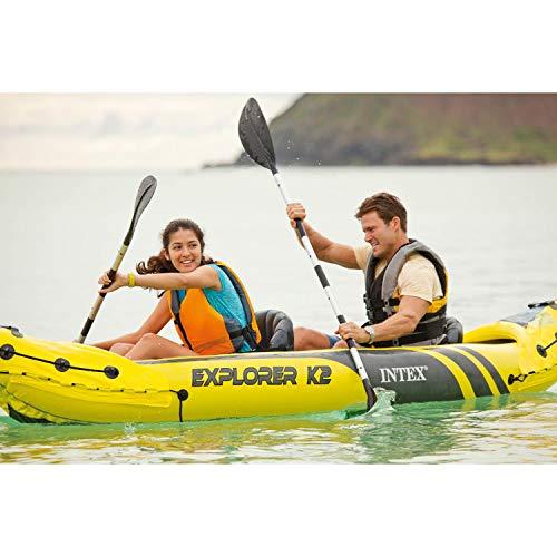 Intex Intex Explorer K2 Yellow 2 Person Inflatable Kayak with Aluminum Oars & Air Pump