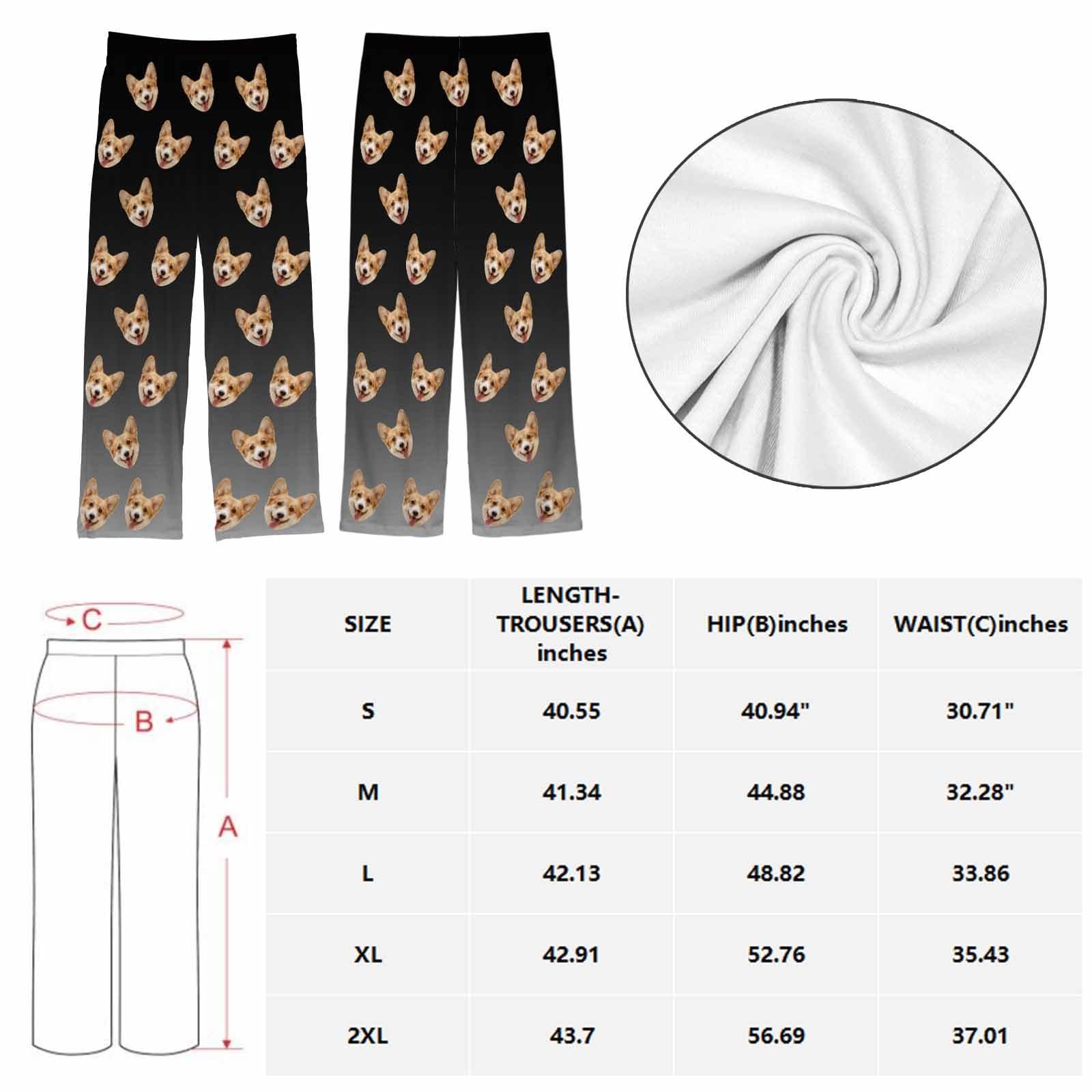 FUNAO FUNAO Personalized Couple Pajamas with Photo, Customized PJ Pants with Sock - Boyfriend, Dad Men Pants - Gradient Sleep Pajama Bottom - Daily, Christmas, Birthday, Valentin - Dog, Cat - XL